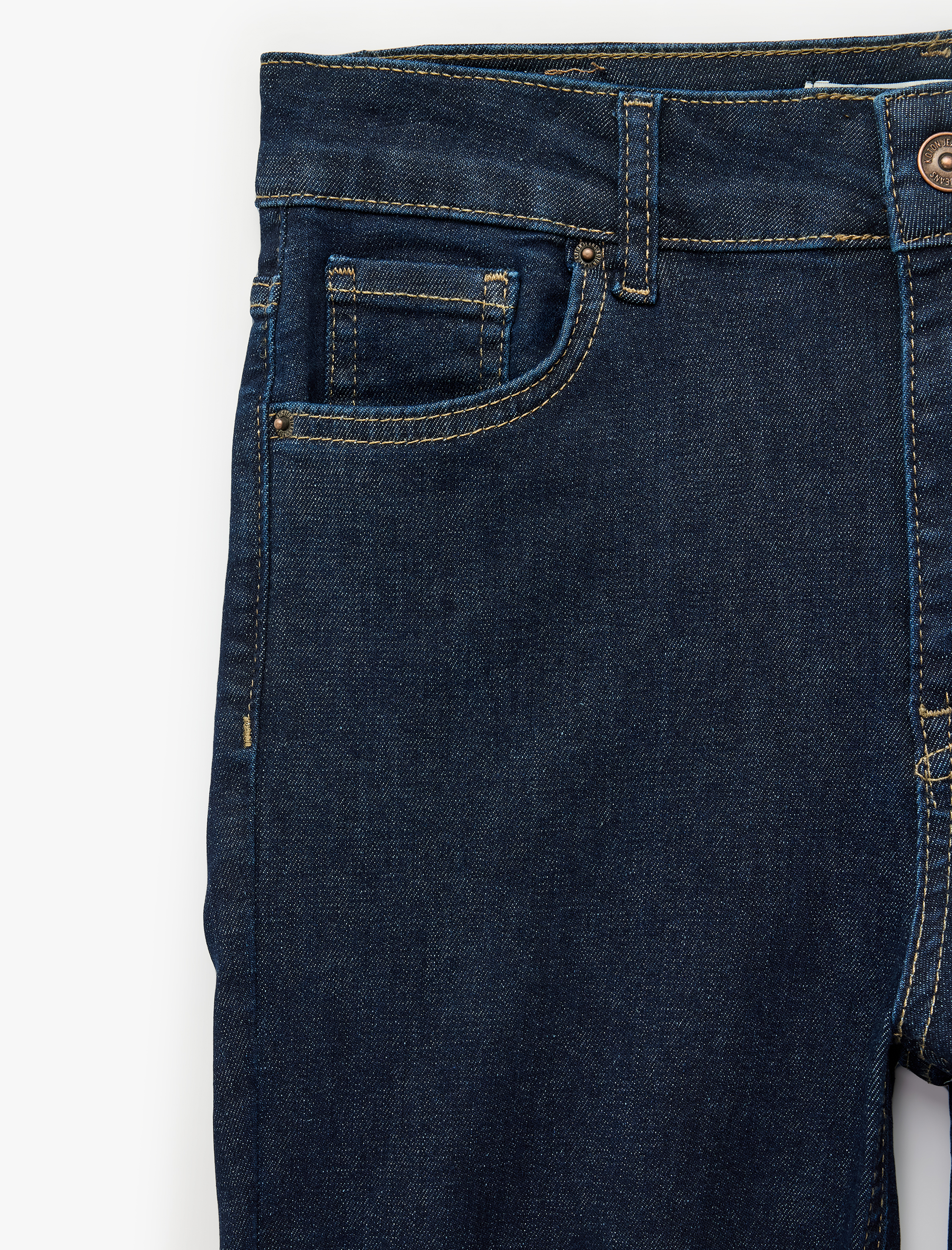   Düğmeli Yüksek Bel Dar Kesim Pamuklu İspanyol Paça Denim Pantolon - Flare Jeans