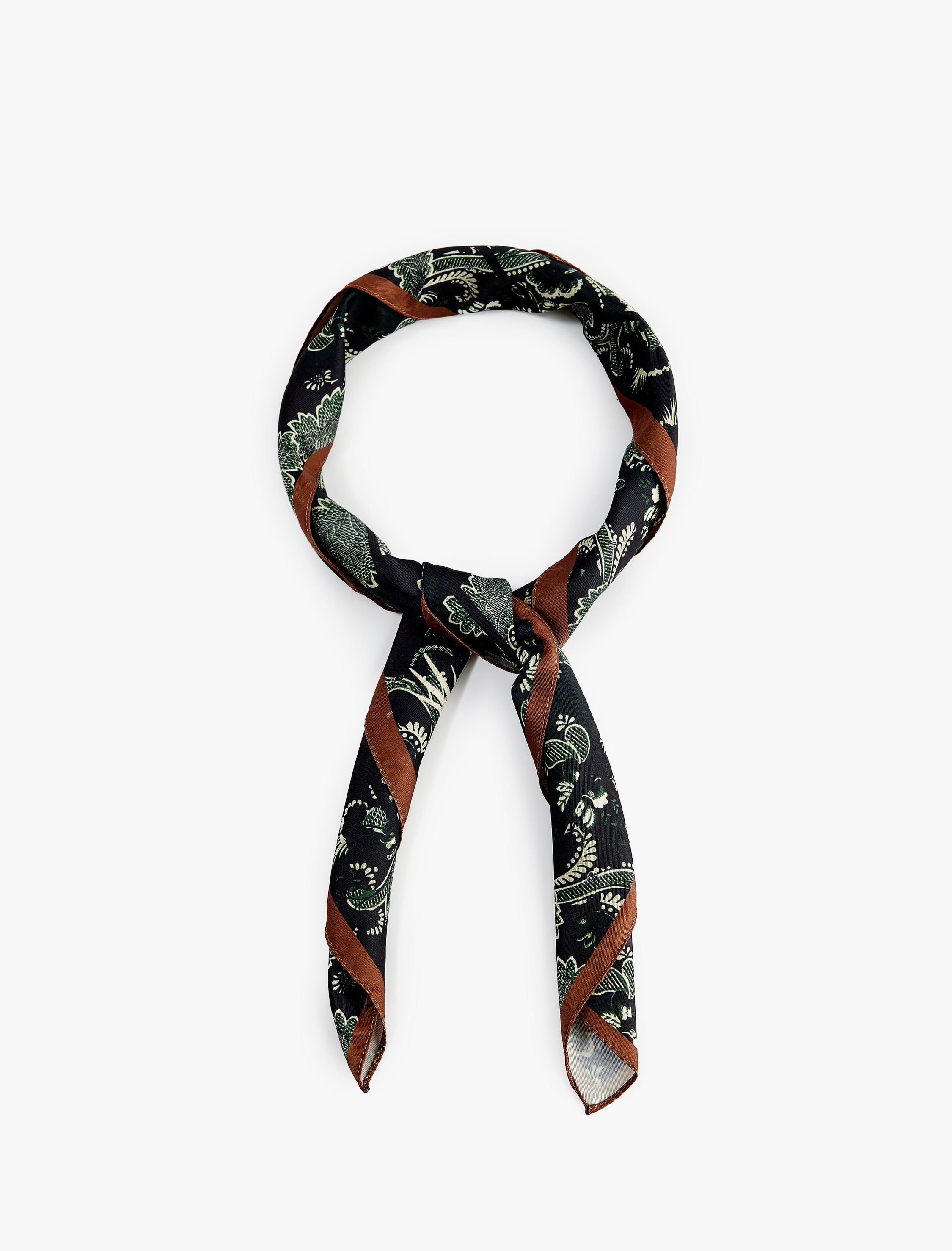  Kadın Kuş Desenli Saten Kare Fular Bandana