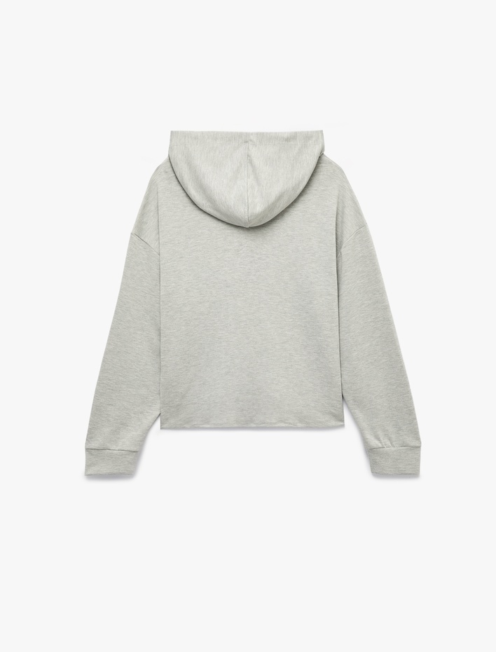  Modal Kumaş Uzun Kollu Kanguru Cepli Kapüşonlu Oversize Sweatshirt