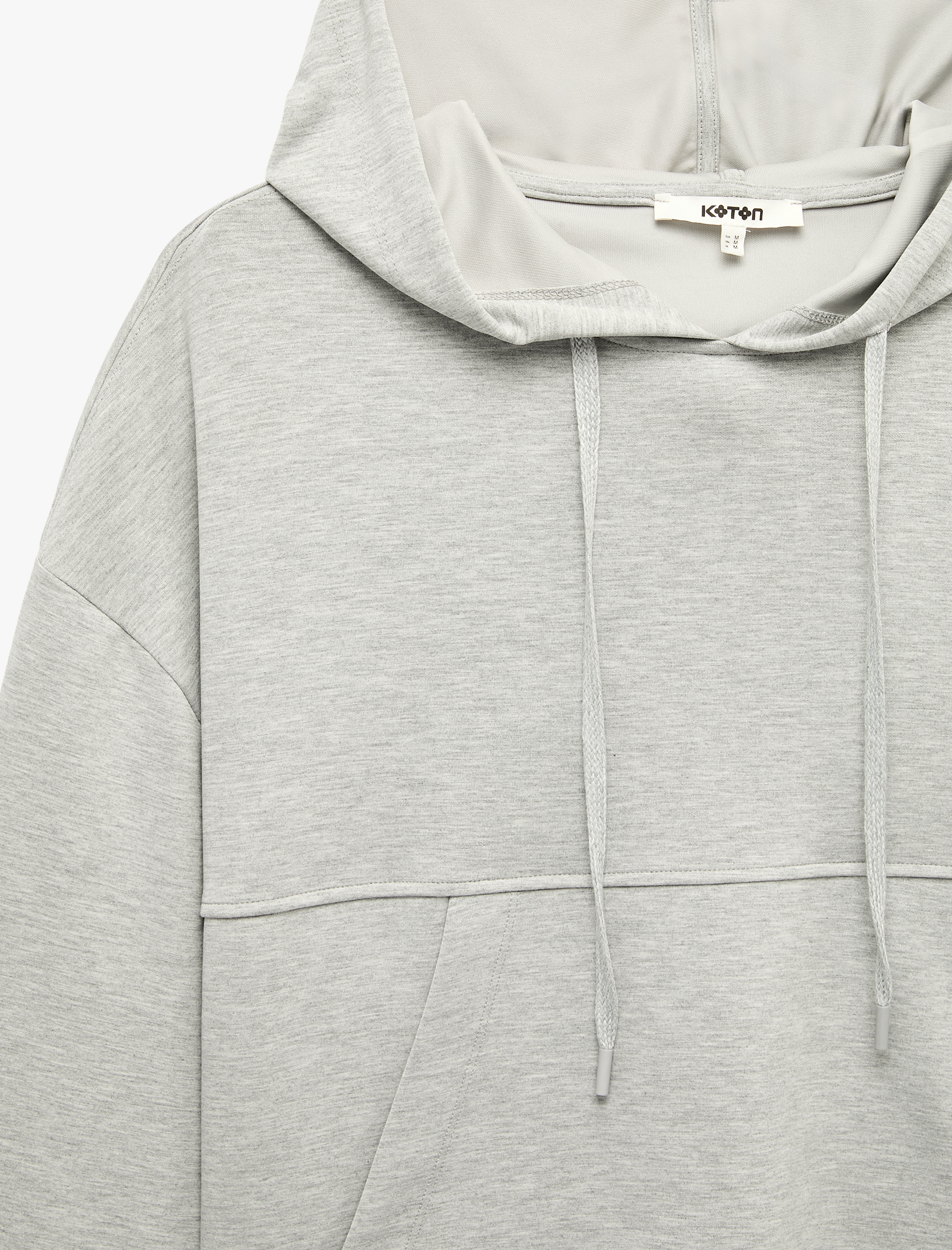   Modal Kumaş Uzun Kollu Kanguru Cepli Kapüşonlu Oversize Sweatshirt