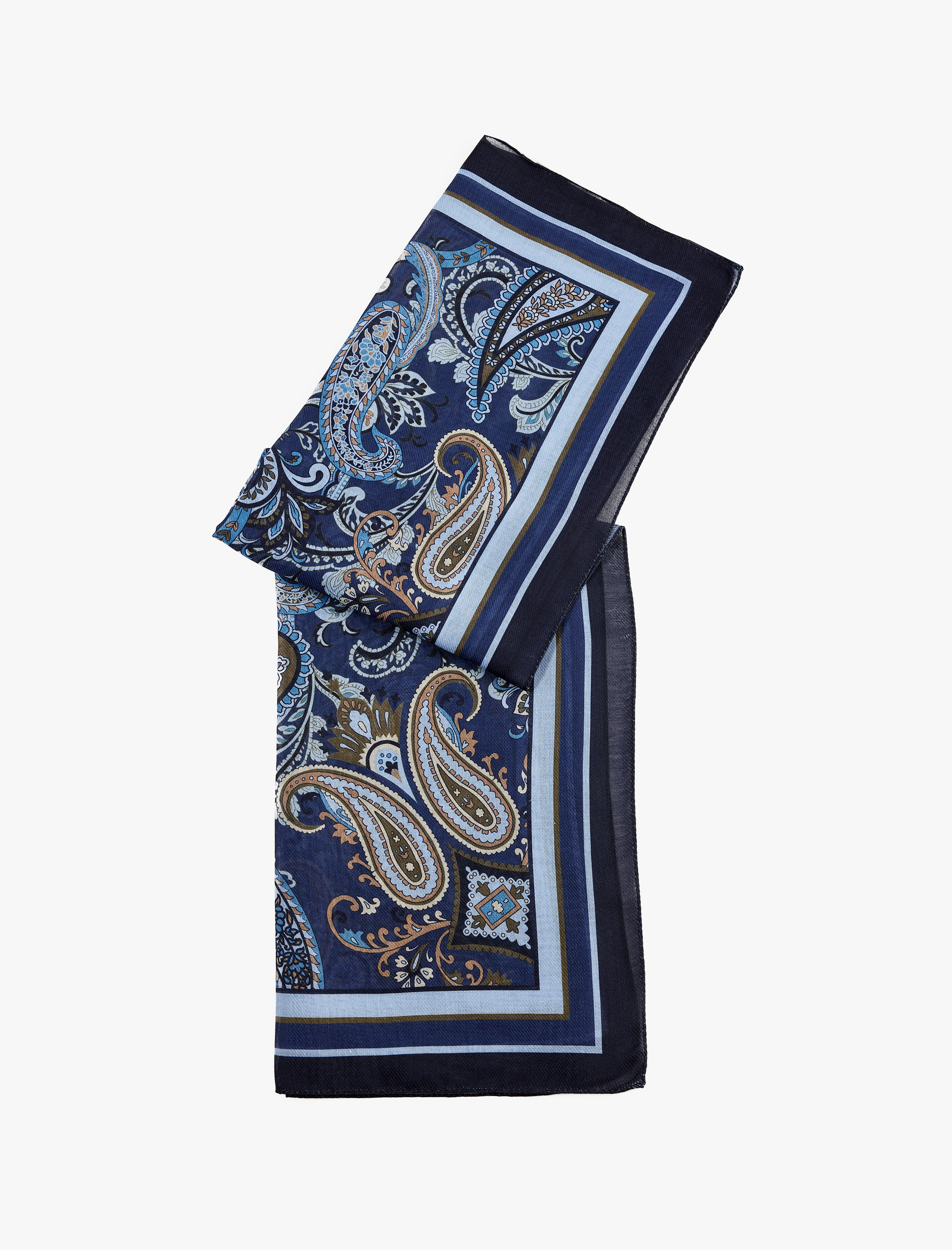  Kadın Şal Desenli Kare Saten Fular Bandana