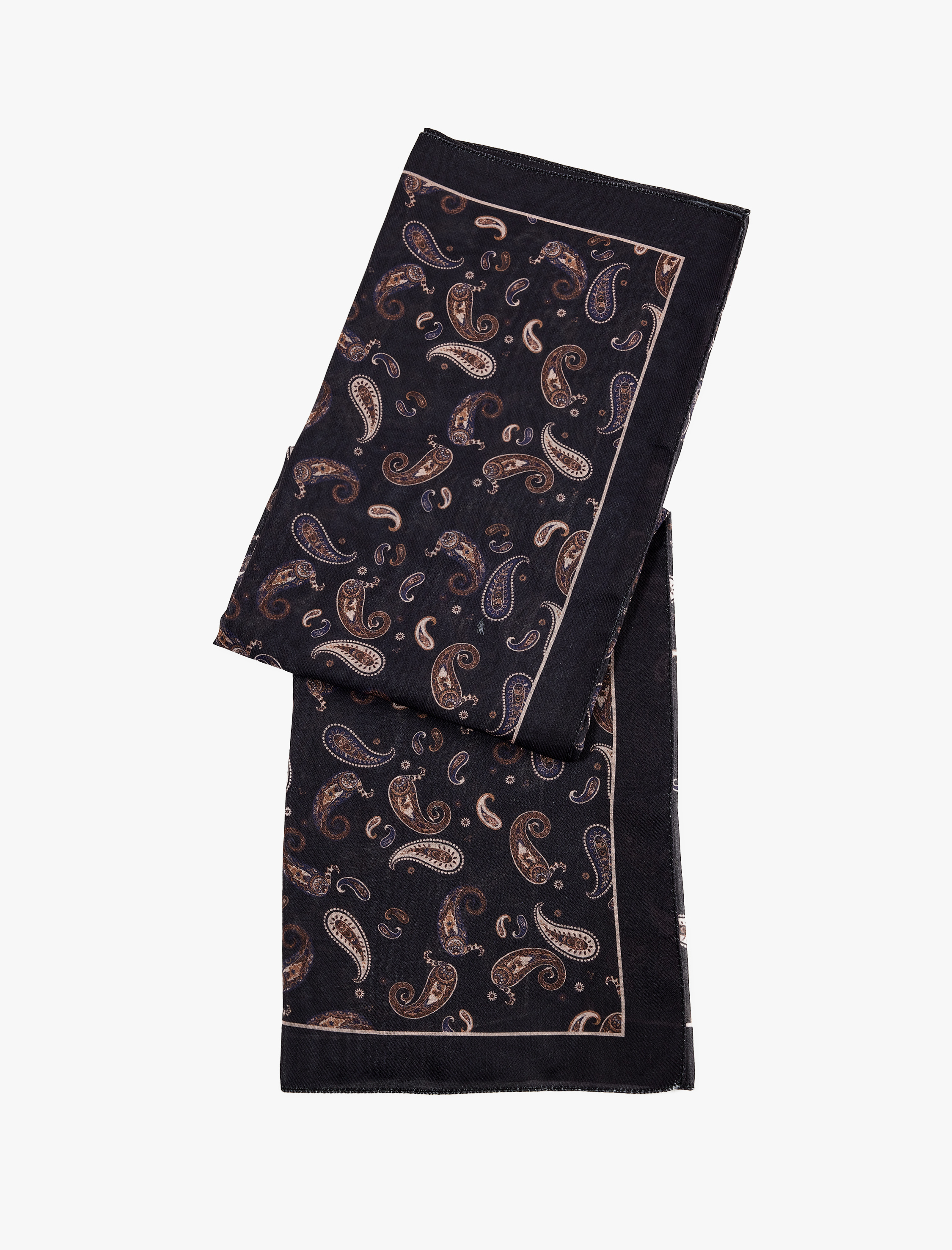  Kadın Şal Desenli Kare Saten Fular Bandana