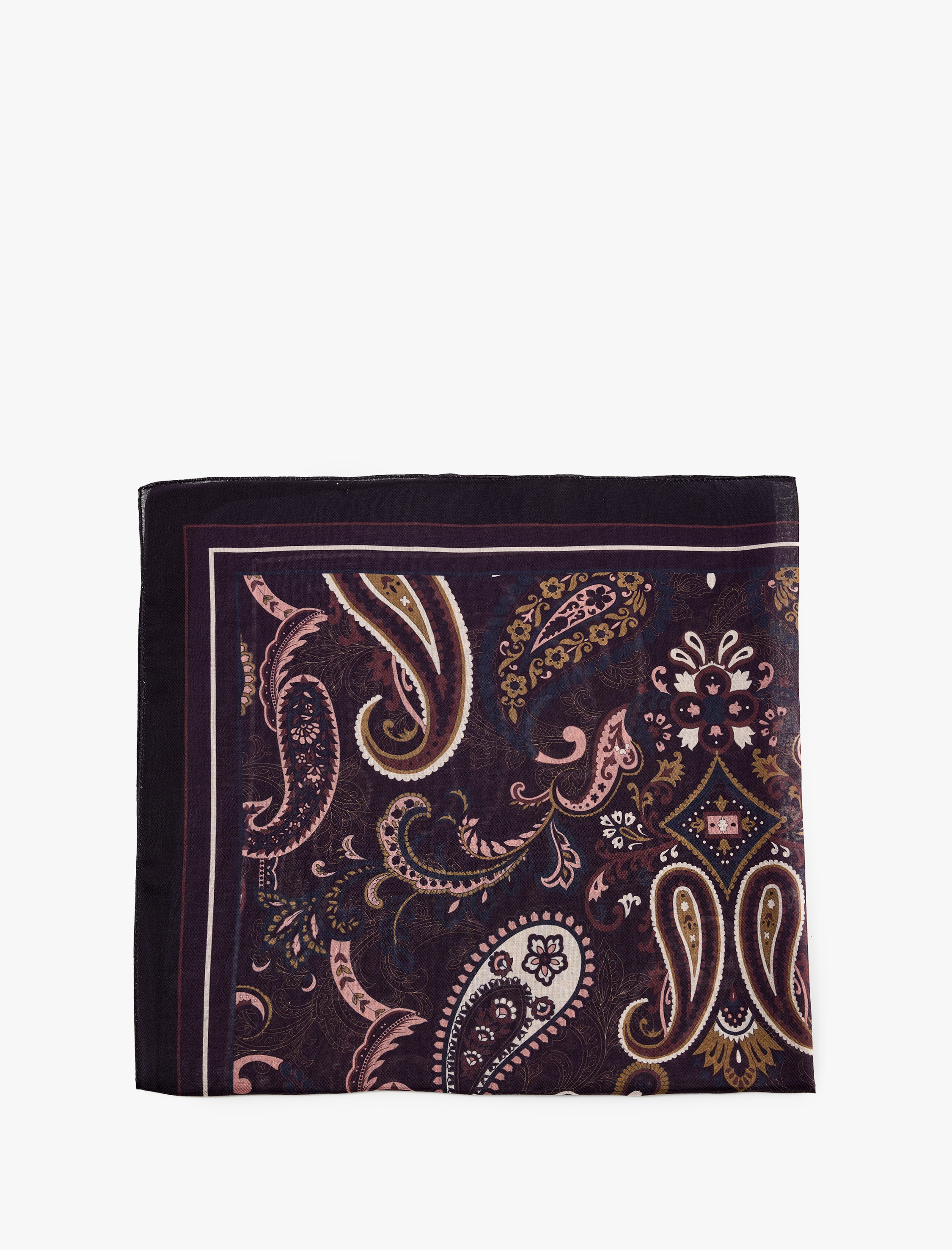  Kadın Şal Desenli Kare Saten Fular Bandana