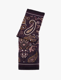Şal Desenli Kare Saten Fular Bandana
