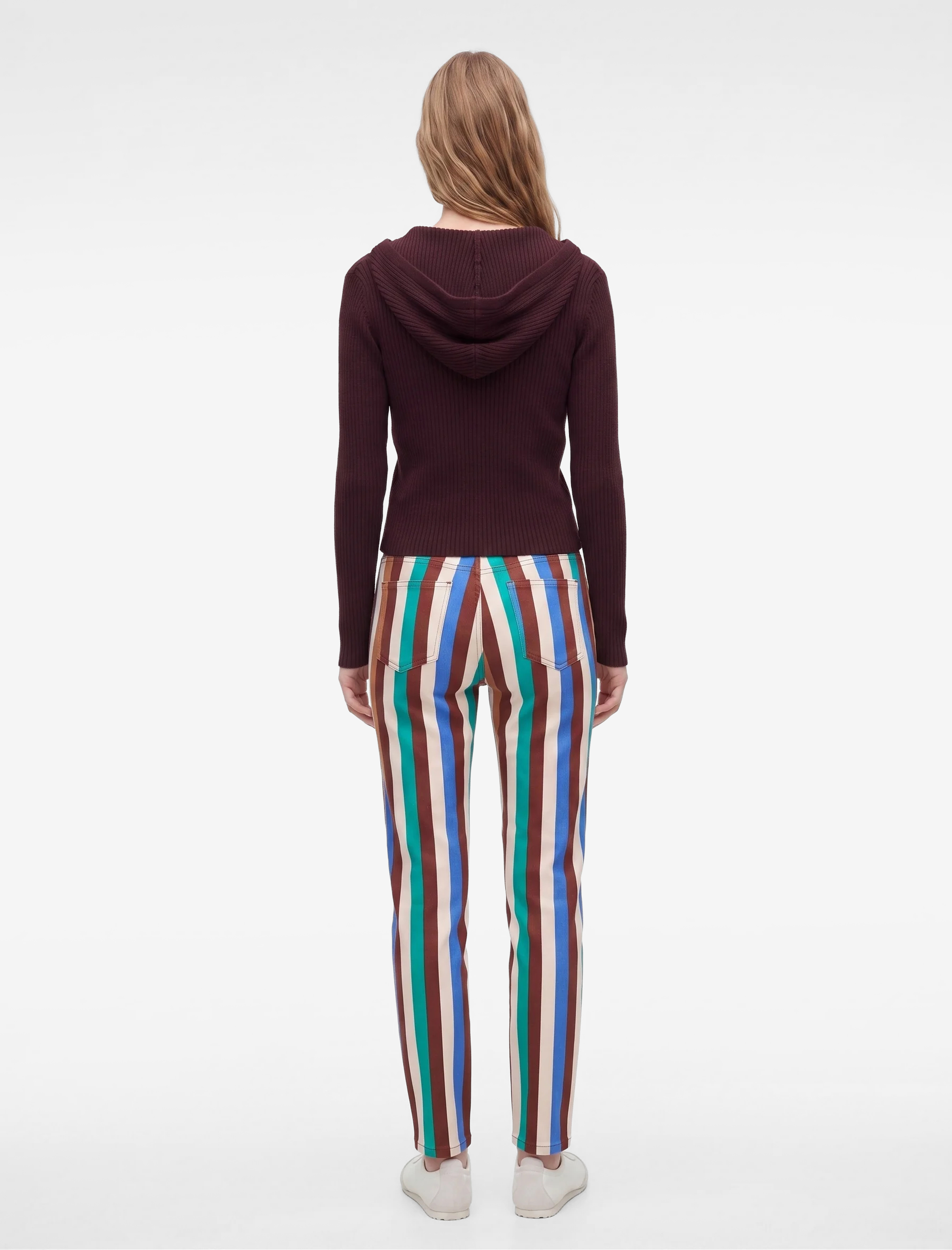   Viskon Slim Fit Uzun Kollu Fermuarlı Kapüşonlu Triko Kazak