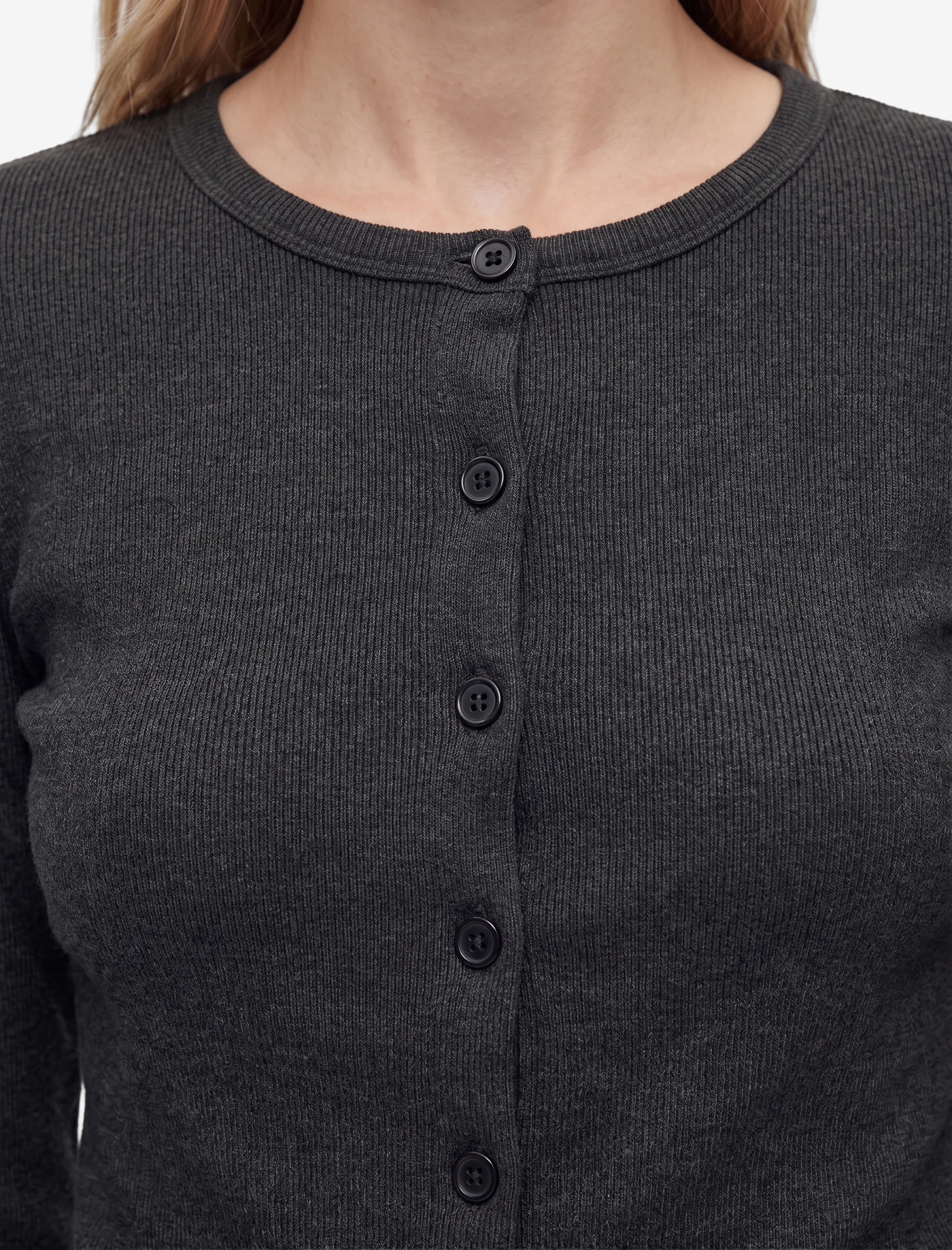   Slim Fit Uzun Kollu Bisiklet Yaka Düğmeli Triko Hırka