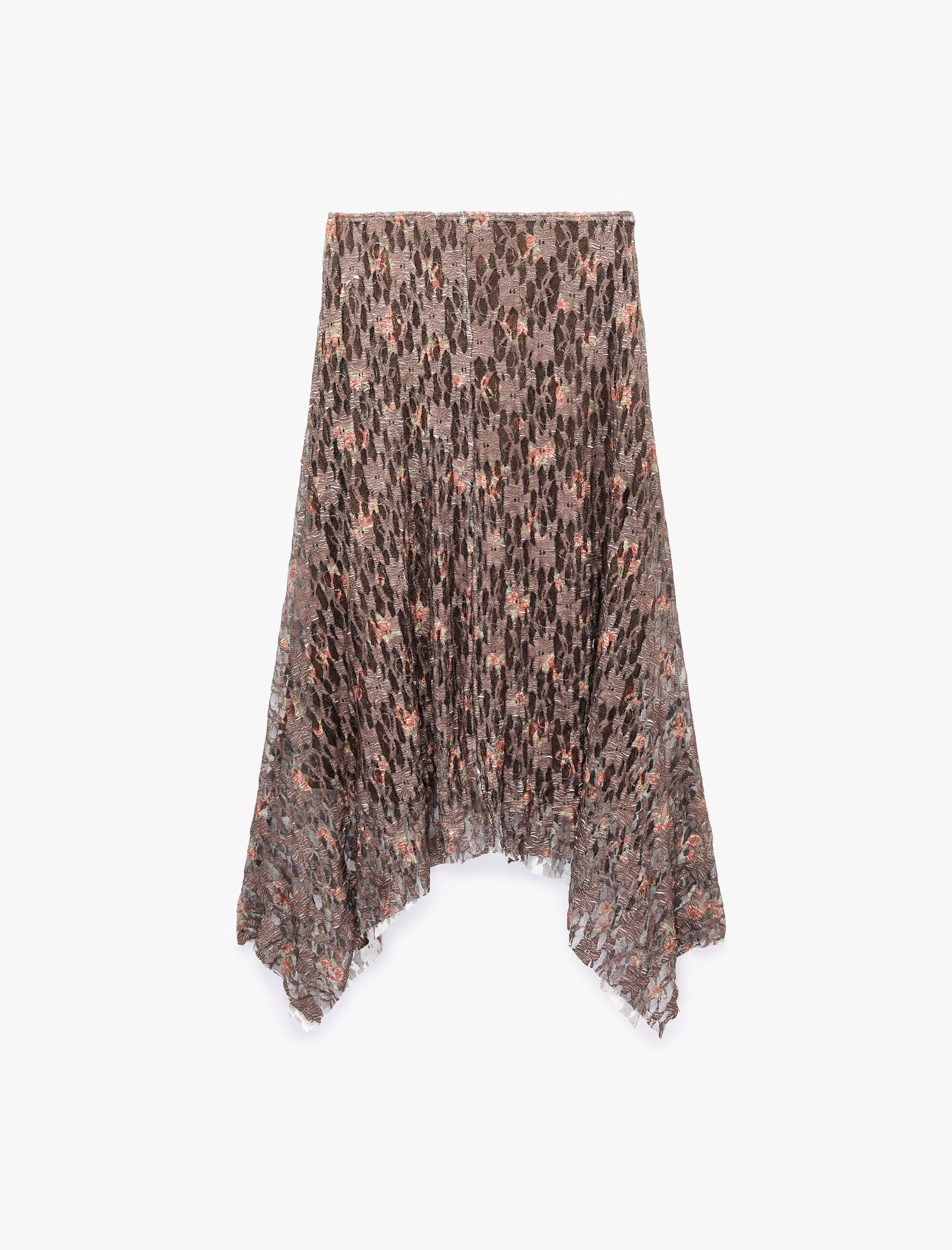   Slim Fit Asimetrik Dantelli Midi Etek