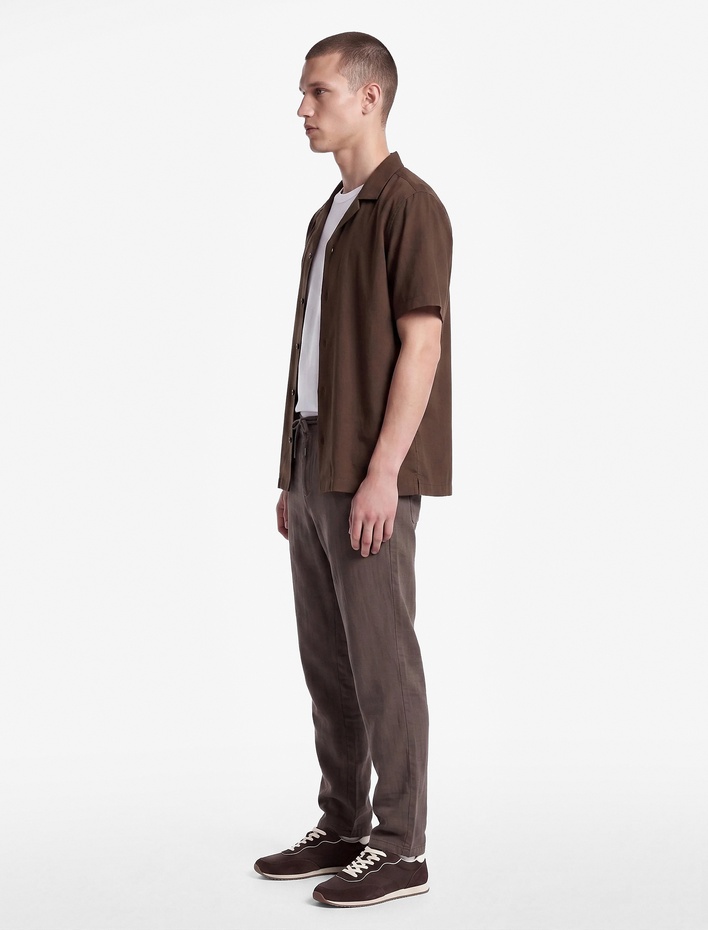  Beli Bağcıklı Düğmeli Cepli Regular Fit Pamuklu Chino Müslin Pantolon