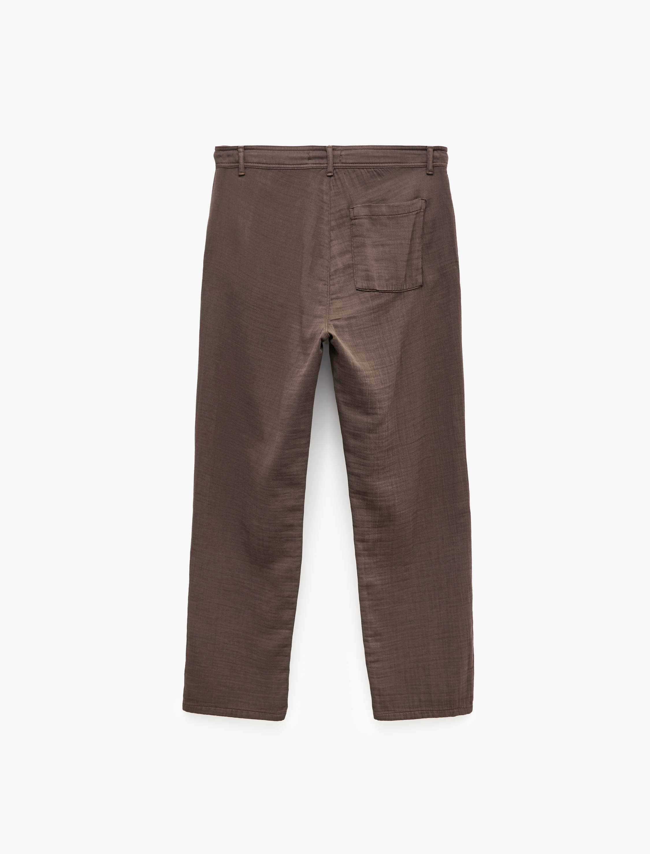  Beli Bağcıklı Düğmeli Cepli Regular Fit Pamuklu Chino Müslin Pantolon