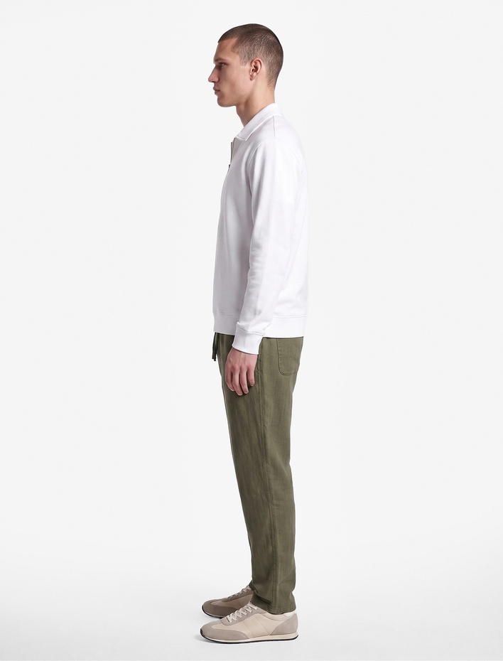  Beli Bağcıklı Düğmeli Cepli Regular Fit Pamuklu Chino Müslin Pantolon