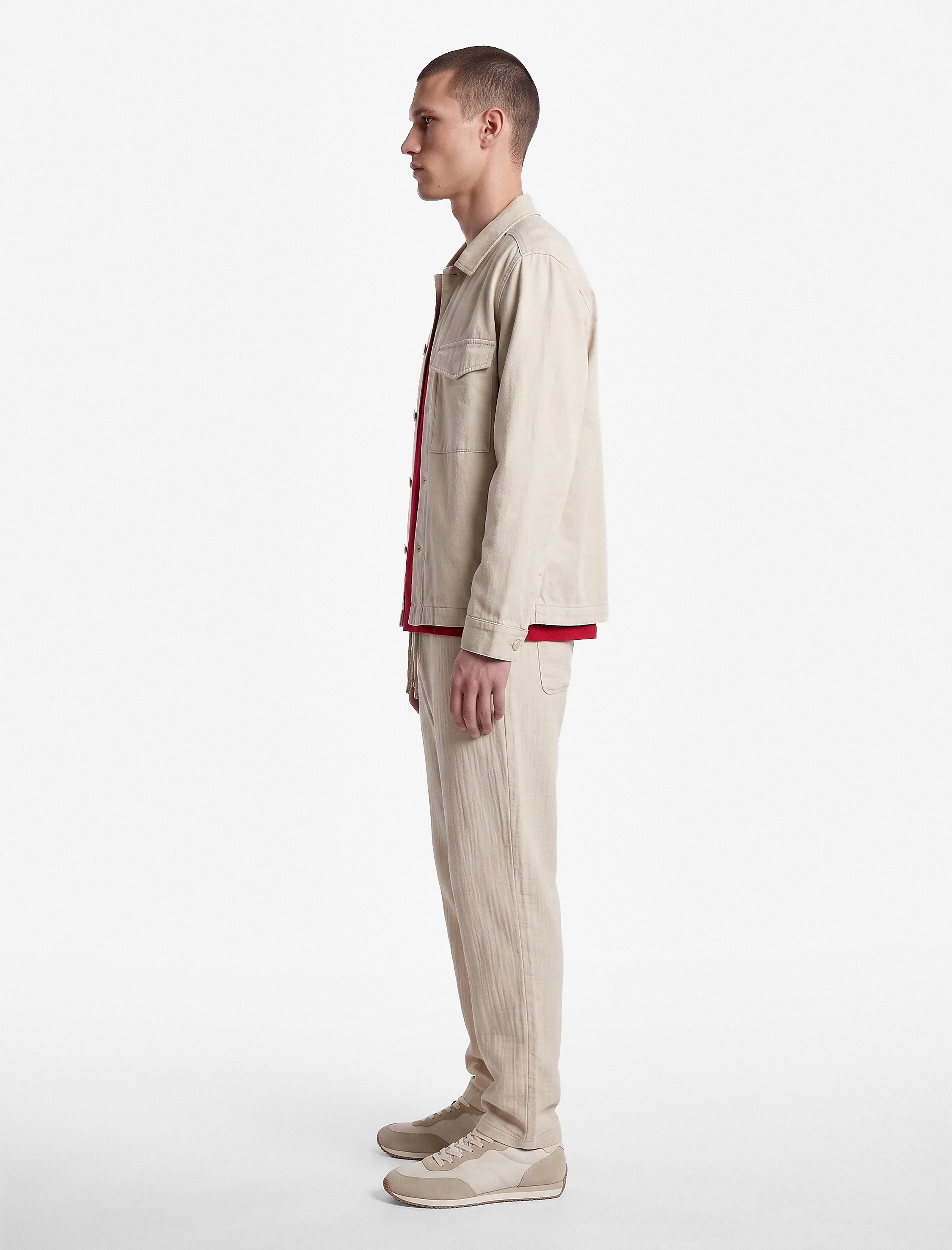   Beli Bağcıklı Düğmeli Cepli Regular Fit Pamuklu Chino Müslin Pantolon