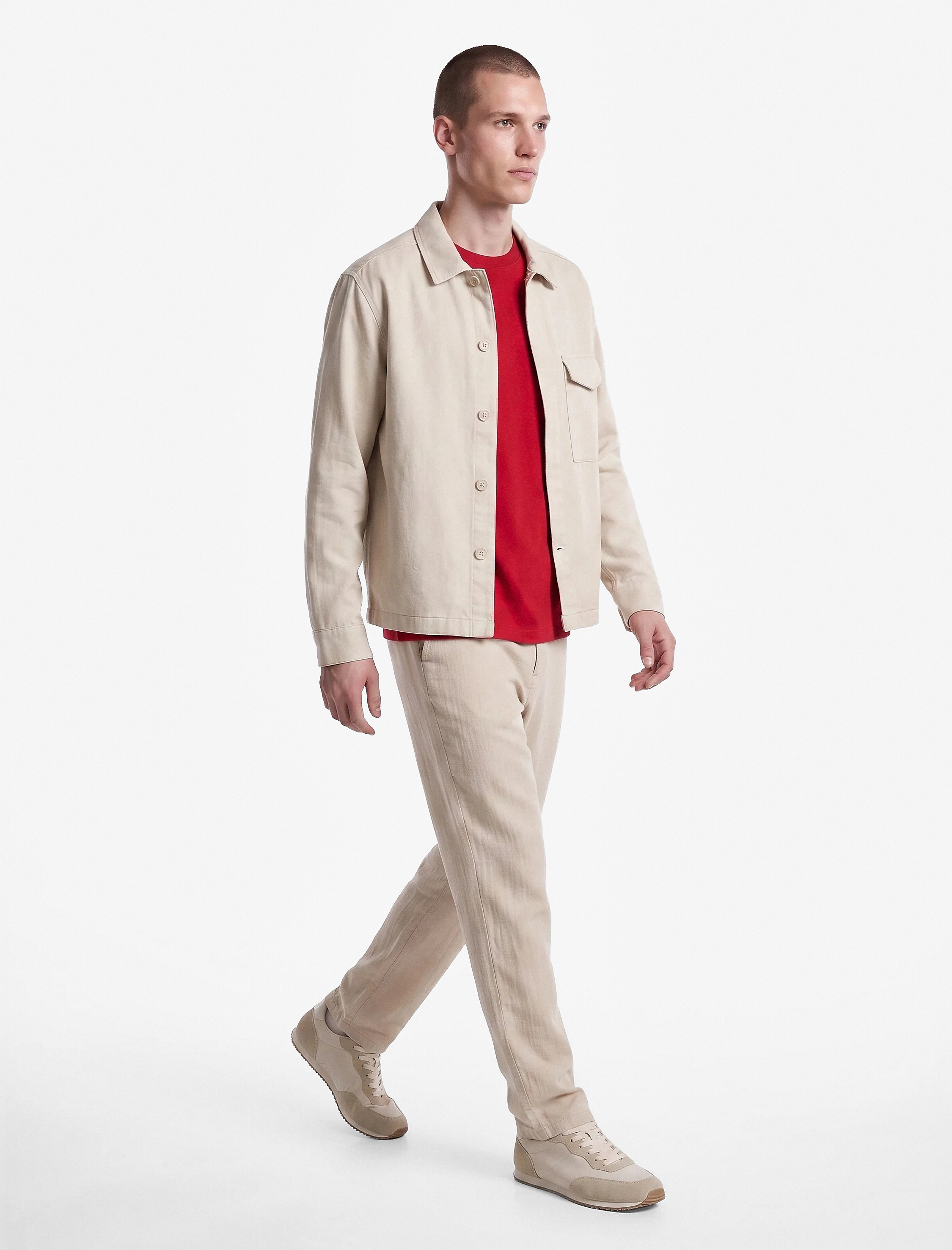   Beli Bağcıklı Düğmeli Cepli Regular Fit Pamuklu Chino Müslin Pantolon