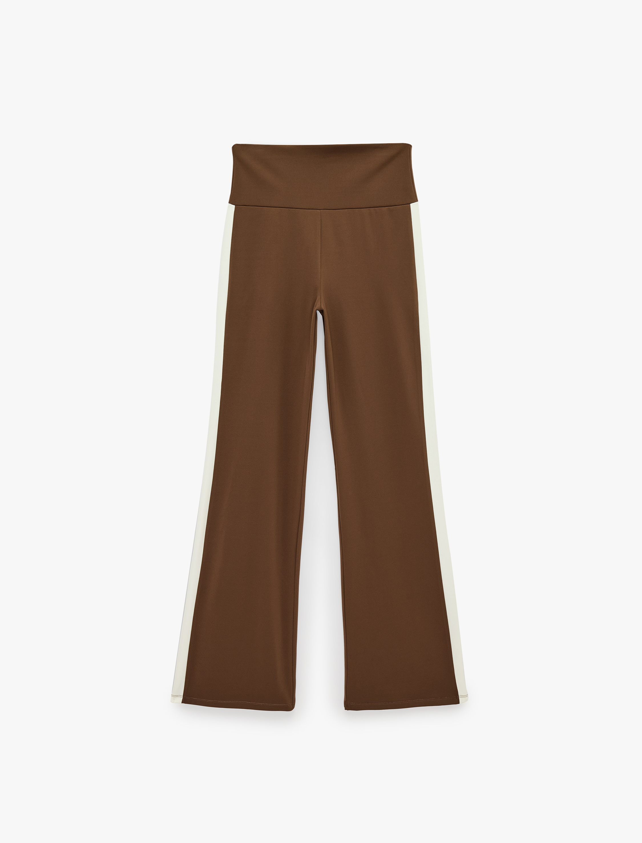   Şerit Detaylı Normal Bel Slim Fit İspanyol Paça Spor Tayt
