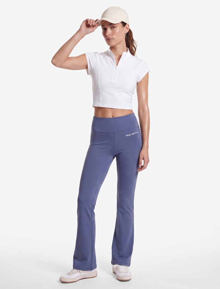  Yüksek Bel Slim Fit Baskılı İspanyol Paça Spor Tayt