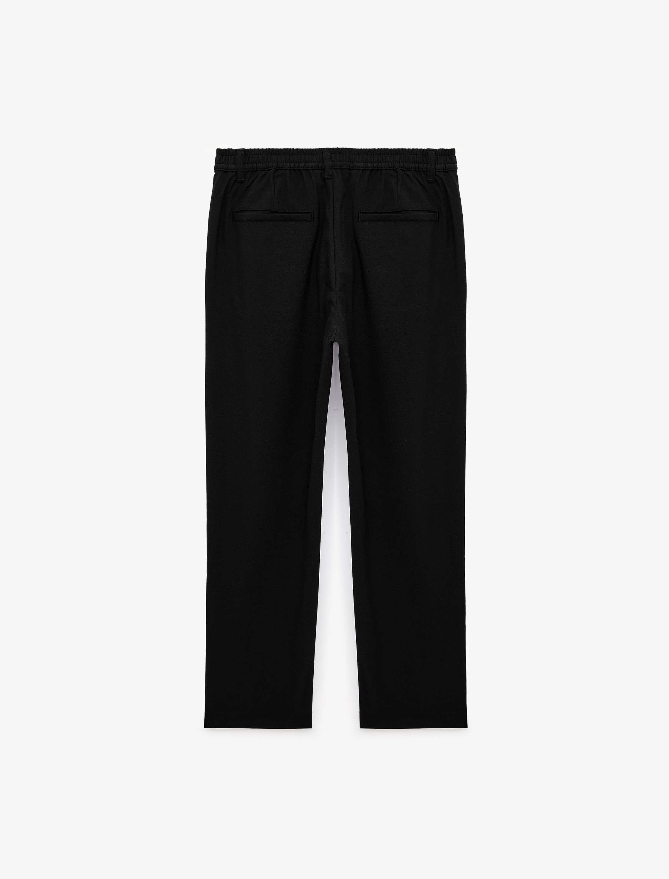   Viskon Karışımlı Cepli Beli Lastikli Düğmeli Slim Fit Pileli Kumaş Pantolon