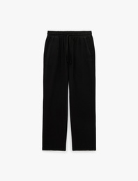 Regular Fit Pamuklu Cepli Beli Bağcıklı Lastikli Pantolon
