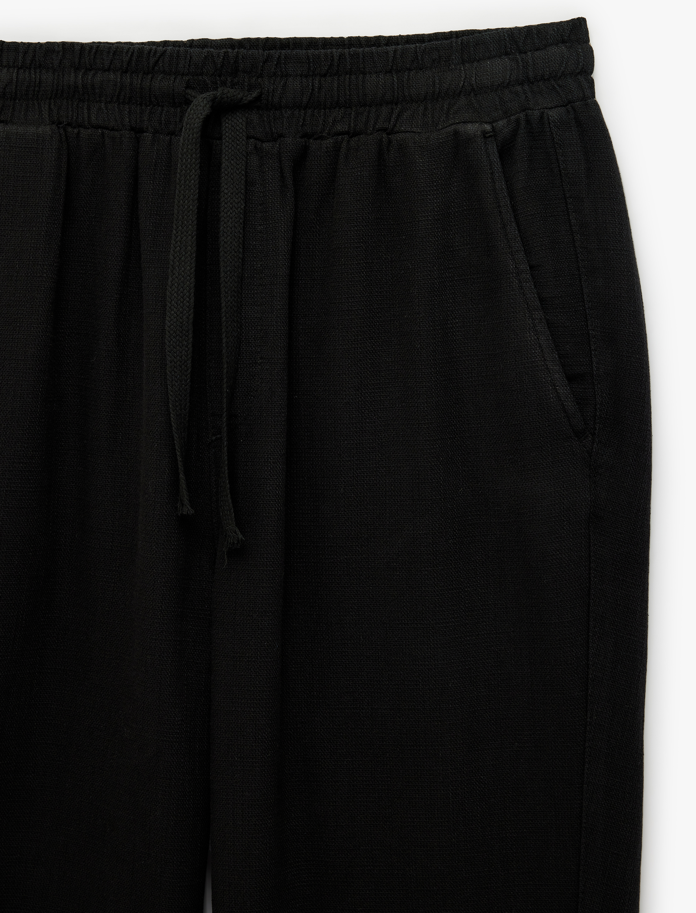   Regular Fit Pamuklu Cepli Beli Bağcıklı Lastikli Pantolon