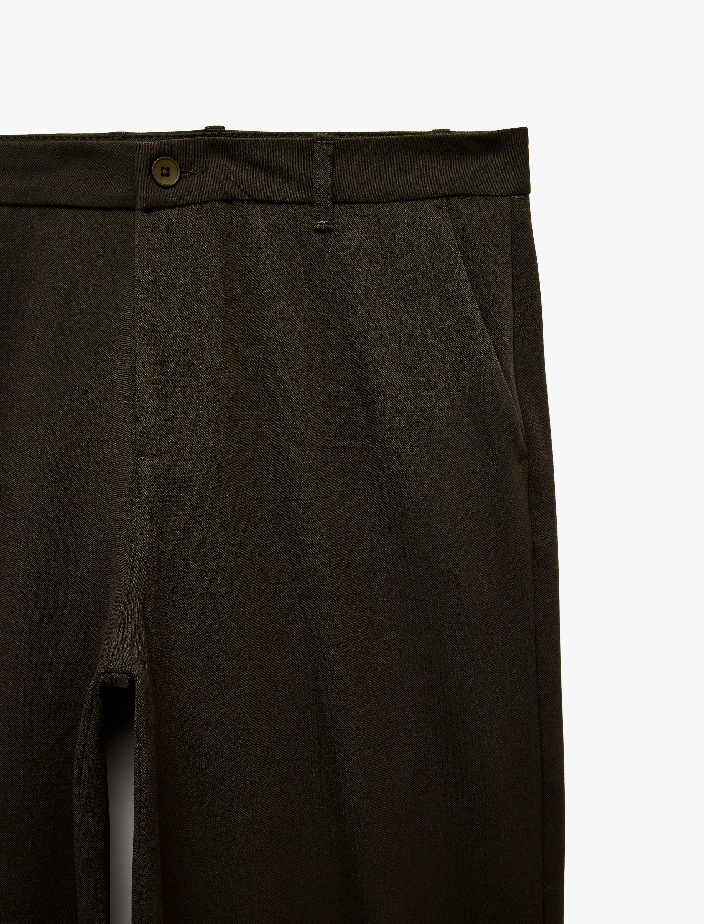   Rahat Kalıp Viskon Karışımlı Cepli Geniş Paça Kumaş Pantolon