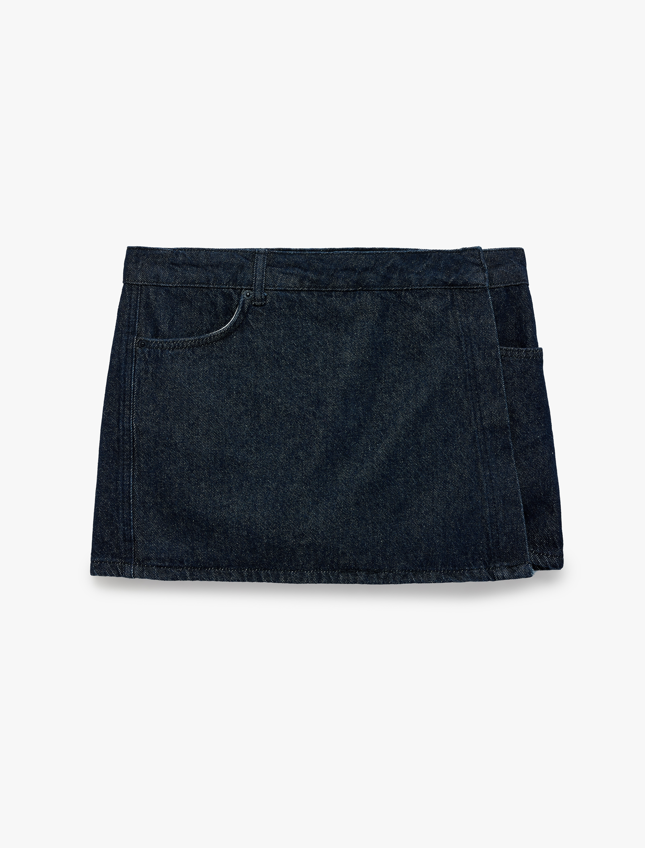  Pamuklu Rahat Kalıp Cepli Denim Şort Etek