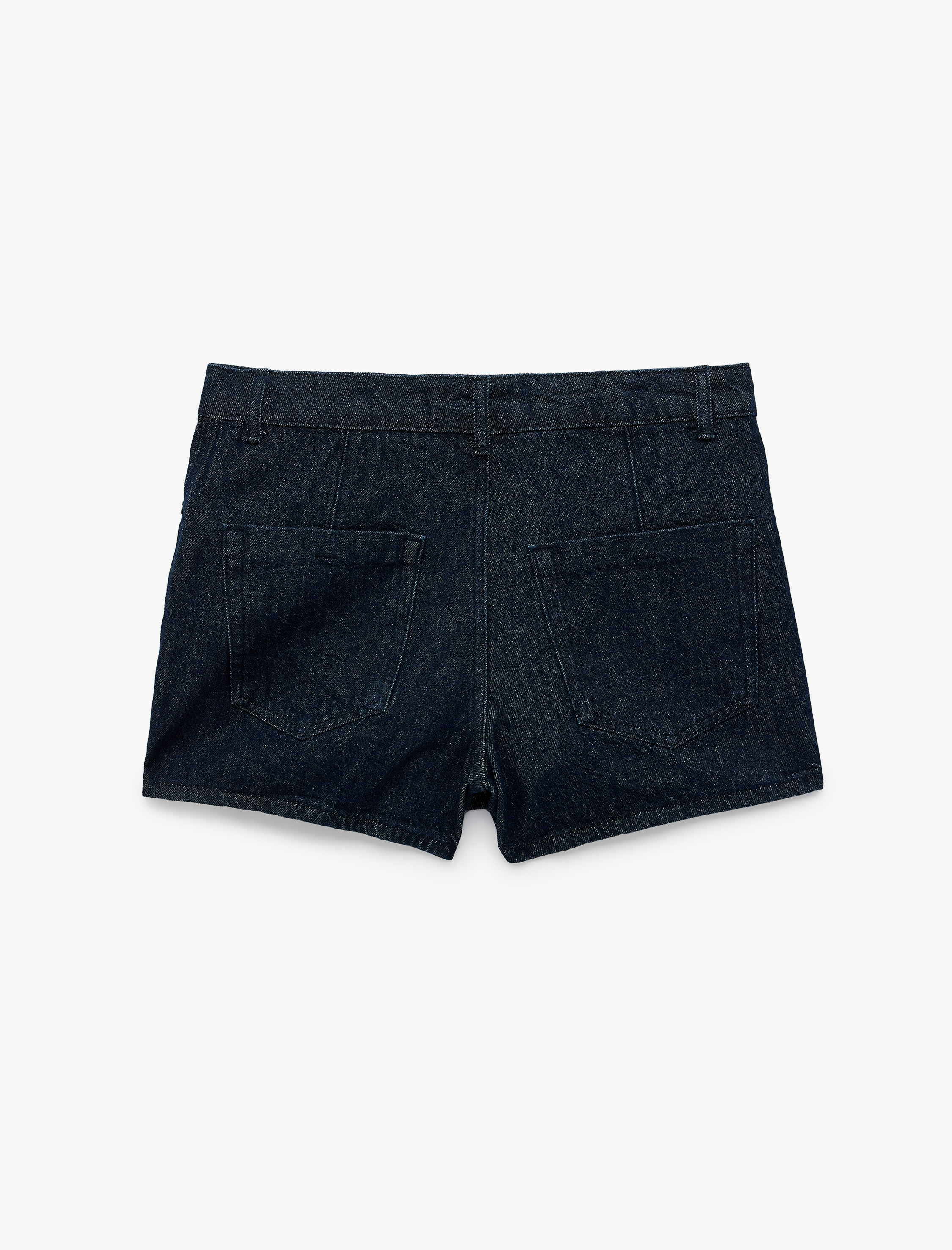   Pamuklu Rahat Kalıp Cepli Denim Şort Etek