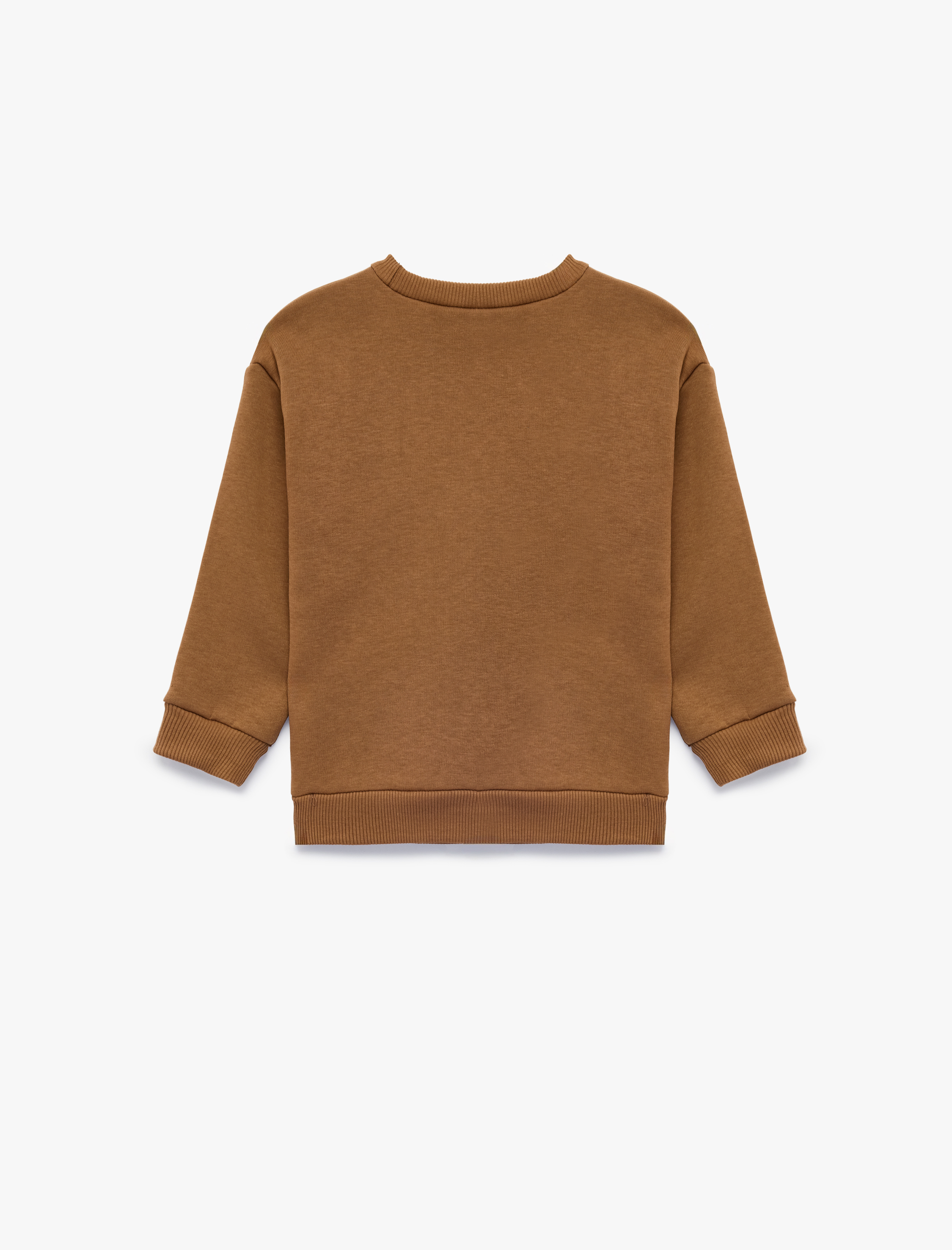  Erkek Bebek Uzun Kollu Üç İplik Oversize Bisiklet Yaka Ayıcık Baskılı Sweatshirt
