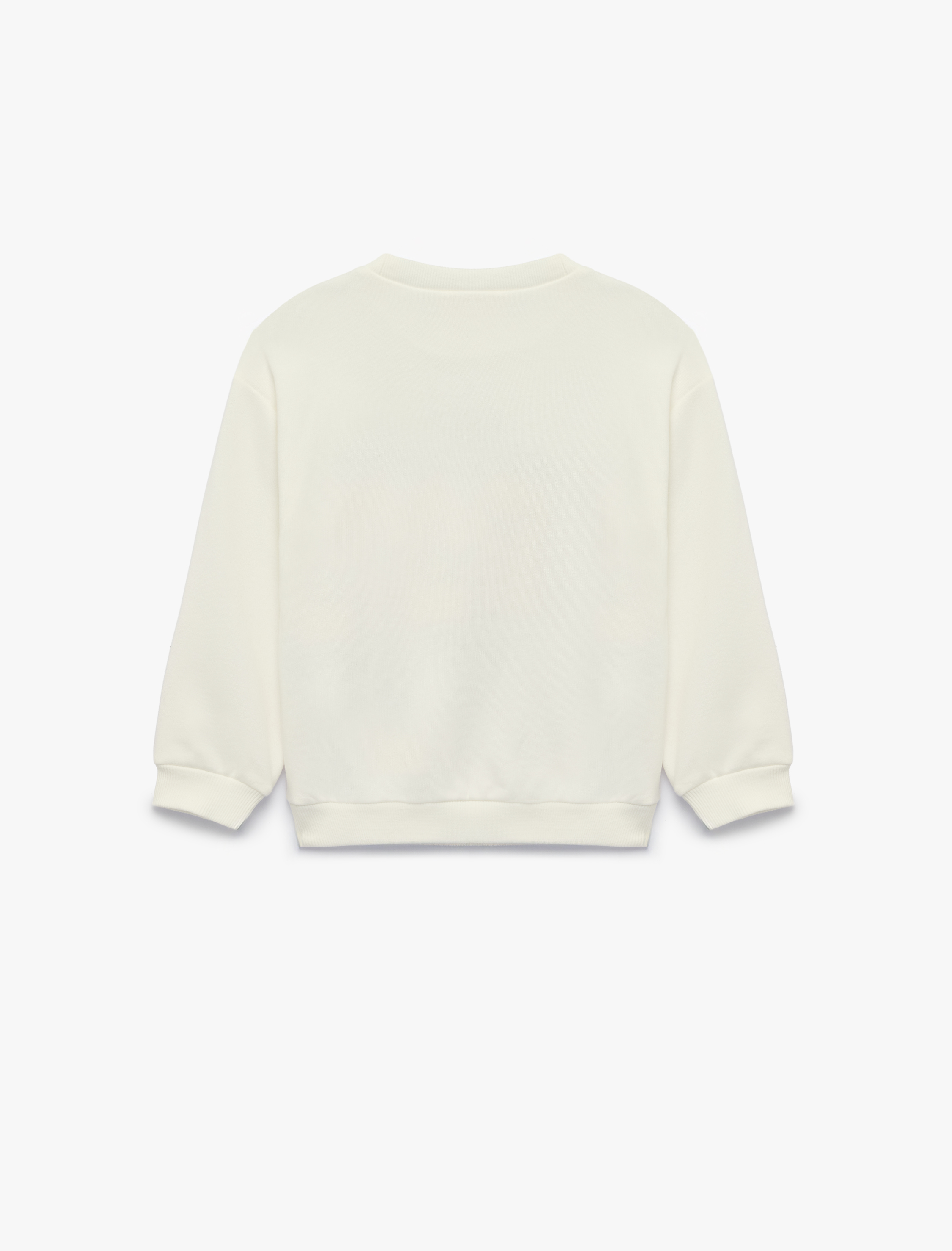 Kız Bebek Uzun Kollu Üç İplik Bisiklet Yaka Ayıcık Baskılı Sweatshirt