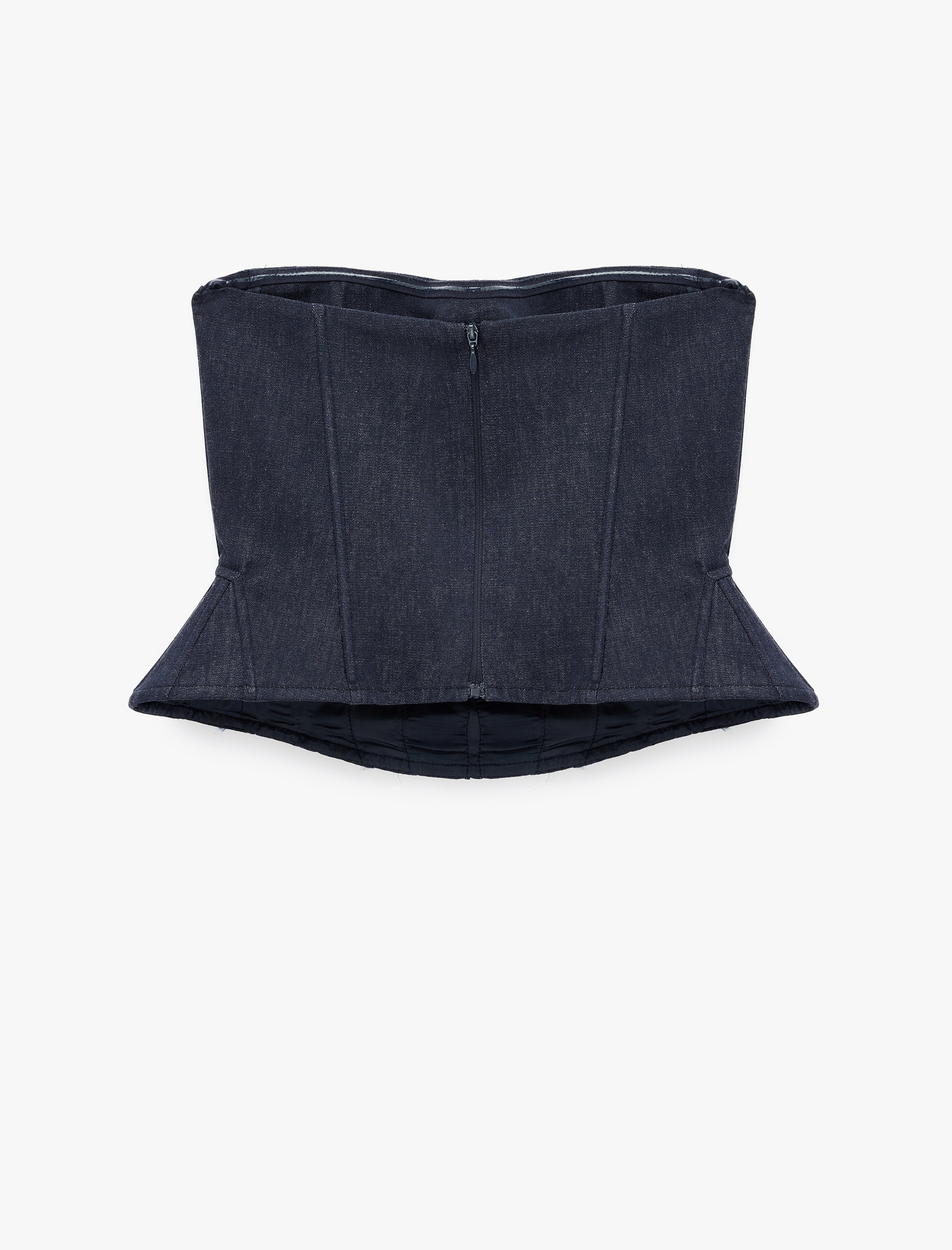 Koton Slim Fit Nervürlü Kolsuz Straplez Korse Büstiyer görsel 6