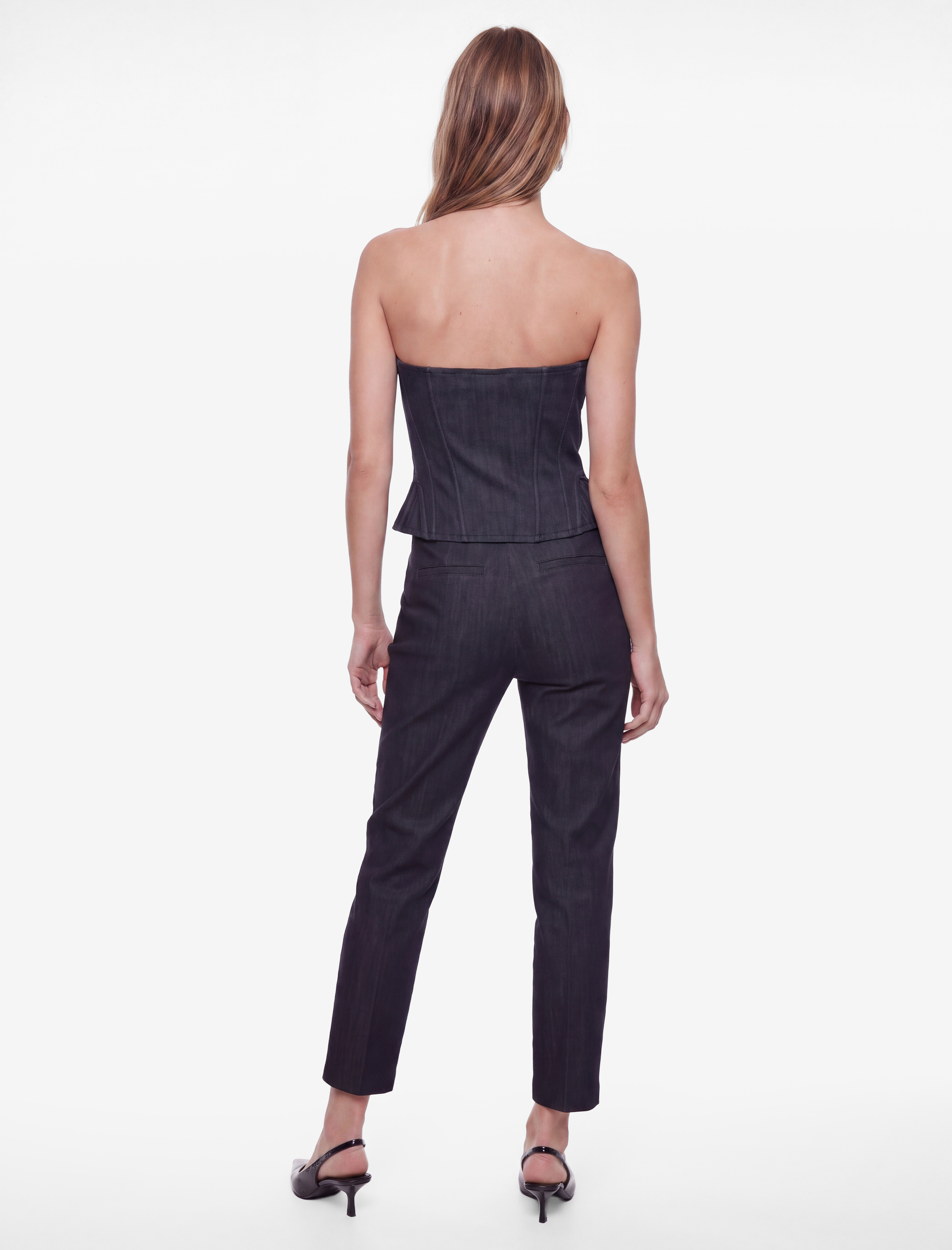 Koton Slim Fit Nervürlü Kolsuz Straplez Korse Büstiyer görsel 3