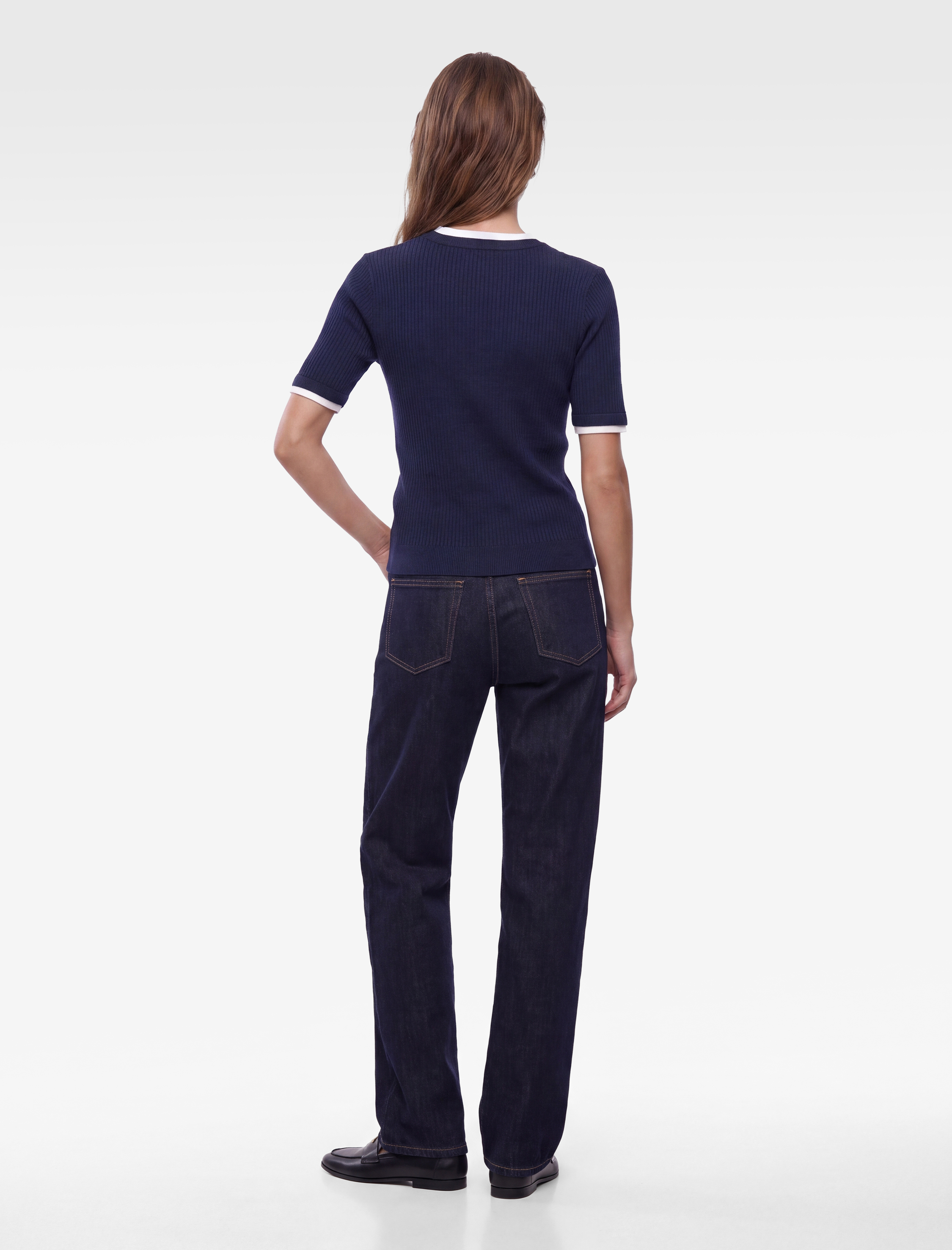 Koton Regular Fit Kısa Kollu Katmanlı Henley Yaka Düğmeli Triko Kazak görsel 4