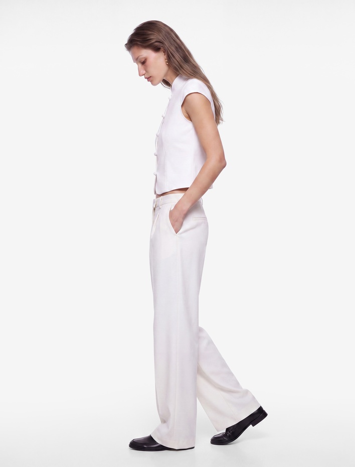  Slim Fit Kap Kol Süslü Düğmeli Dik Mandarin Yaka Gömlek Napolyon Kapama Detaylı