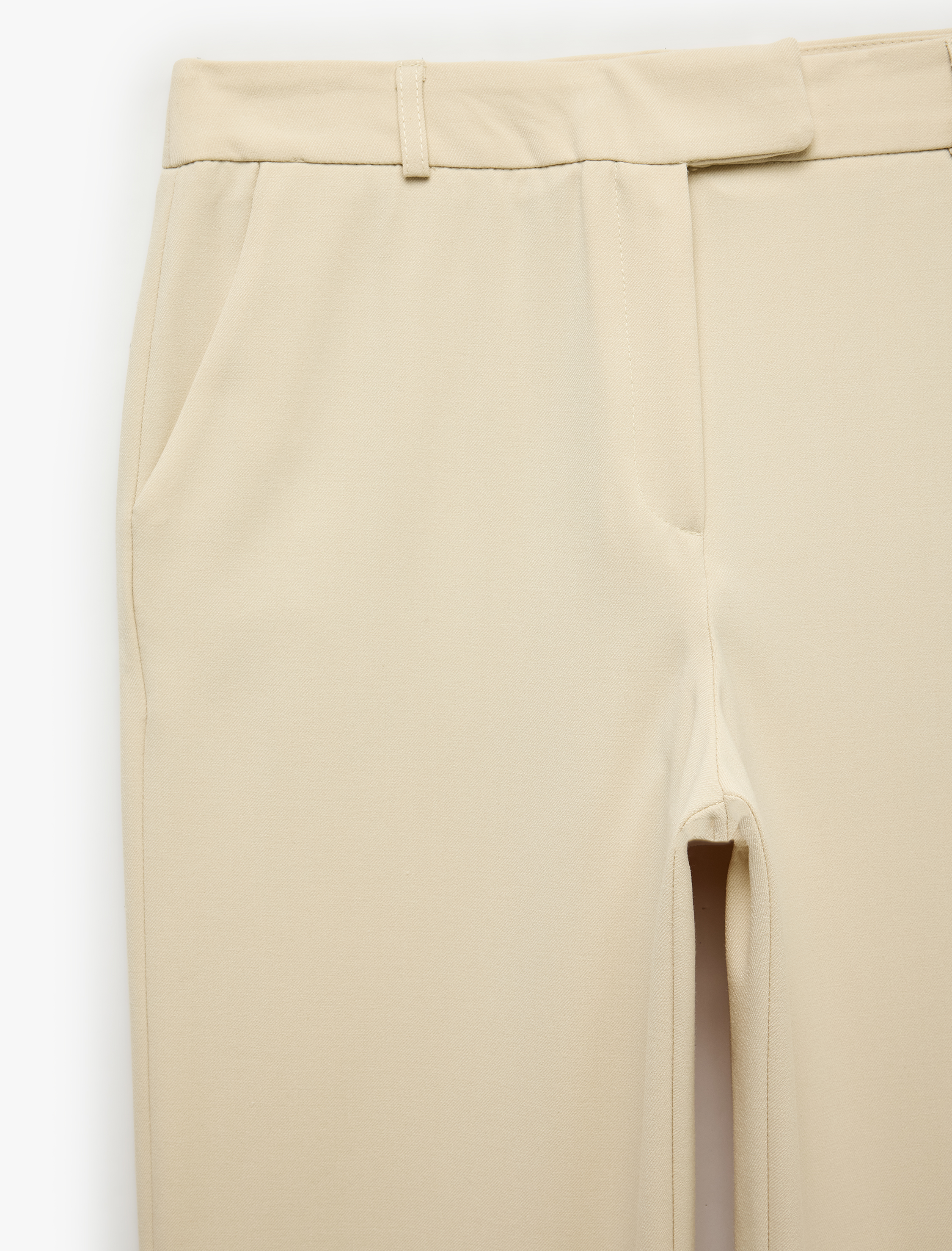   Normal Bel Cepli Düz Paça Viskon Karışımlı Slim Fit Cigarette Pantolon