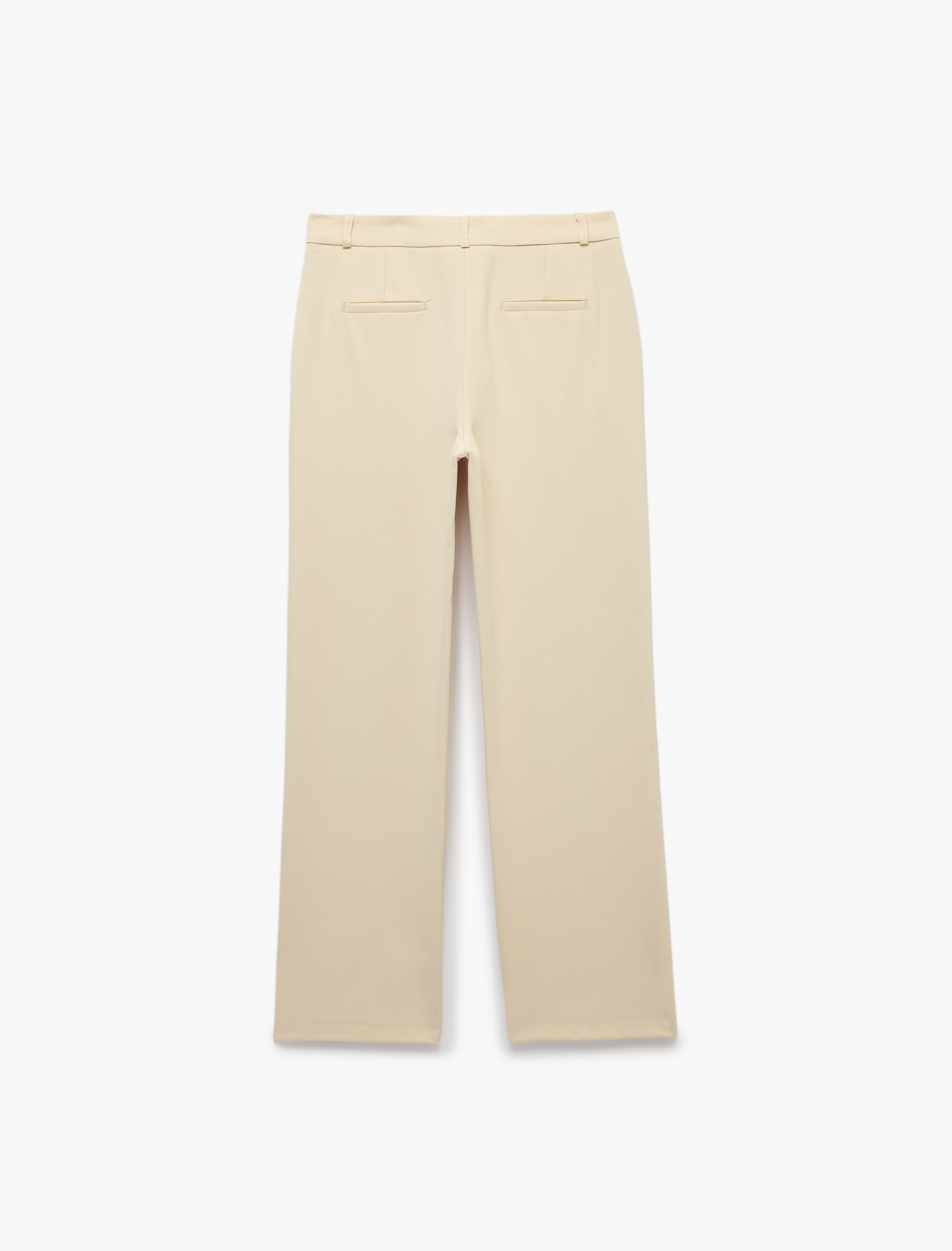   Normal Bel Cepli Düz Paça Viskon Karışımlı Slim Fit Cigarette Pantolon