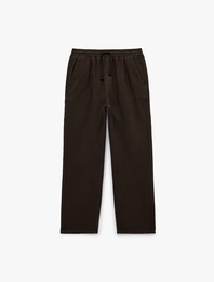 Regular Fit Pamuklu Cepli Beli Bağcıklı Lastikli Pantolon