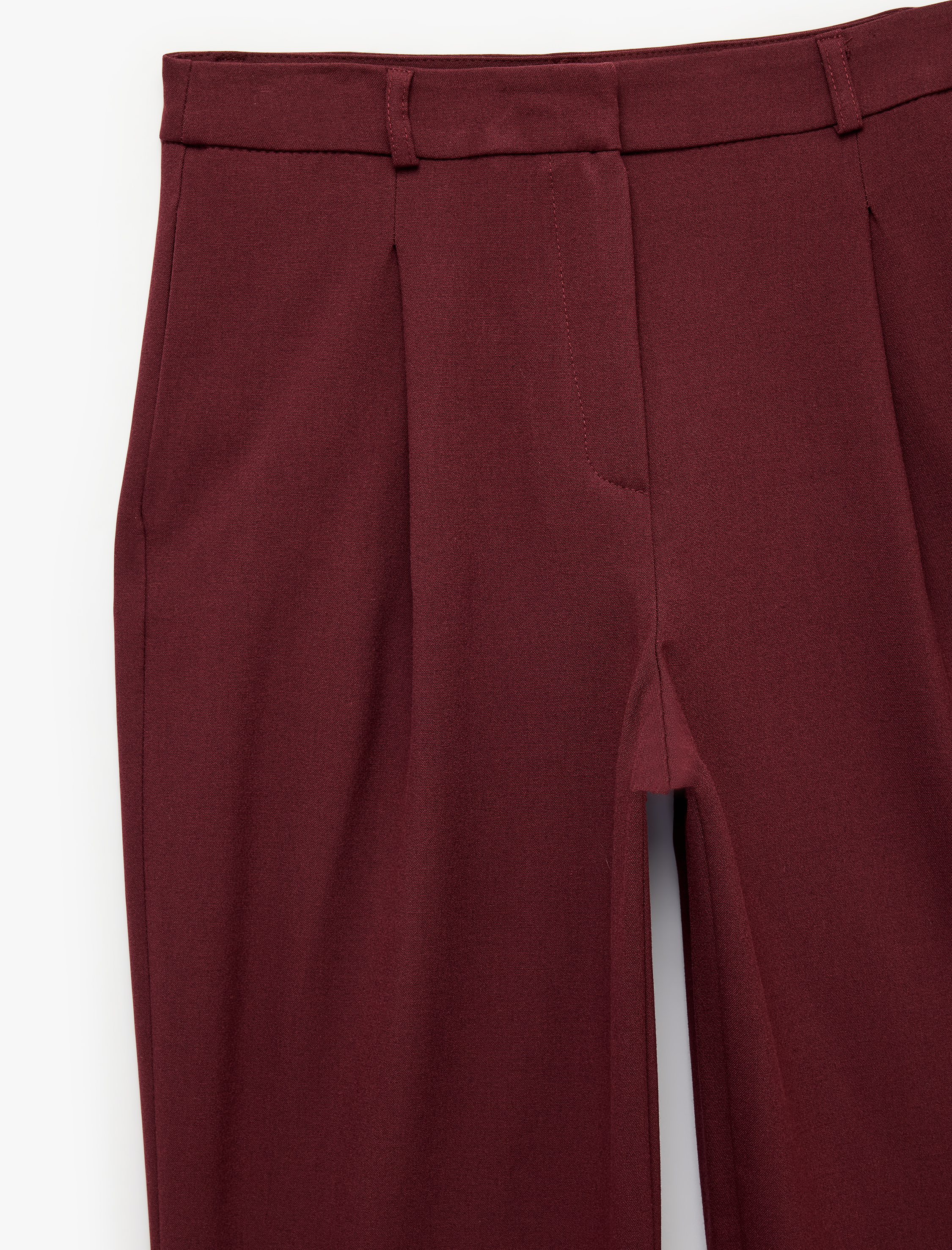   Normal Bel Cepli Regular Fit Viskon Karışımlı Pileli Geniş Paça Pantolon