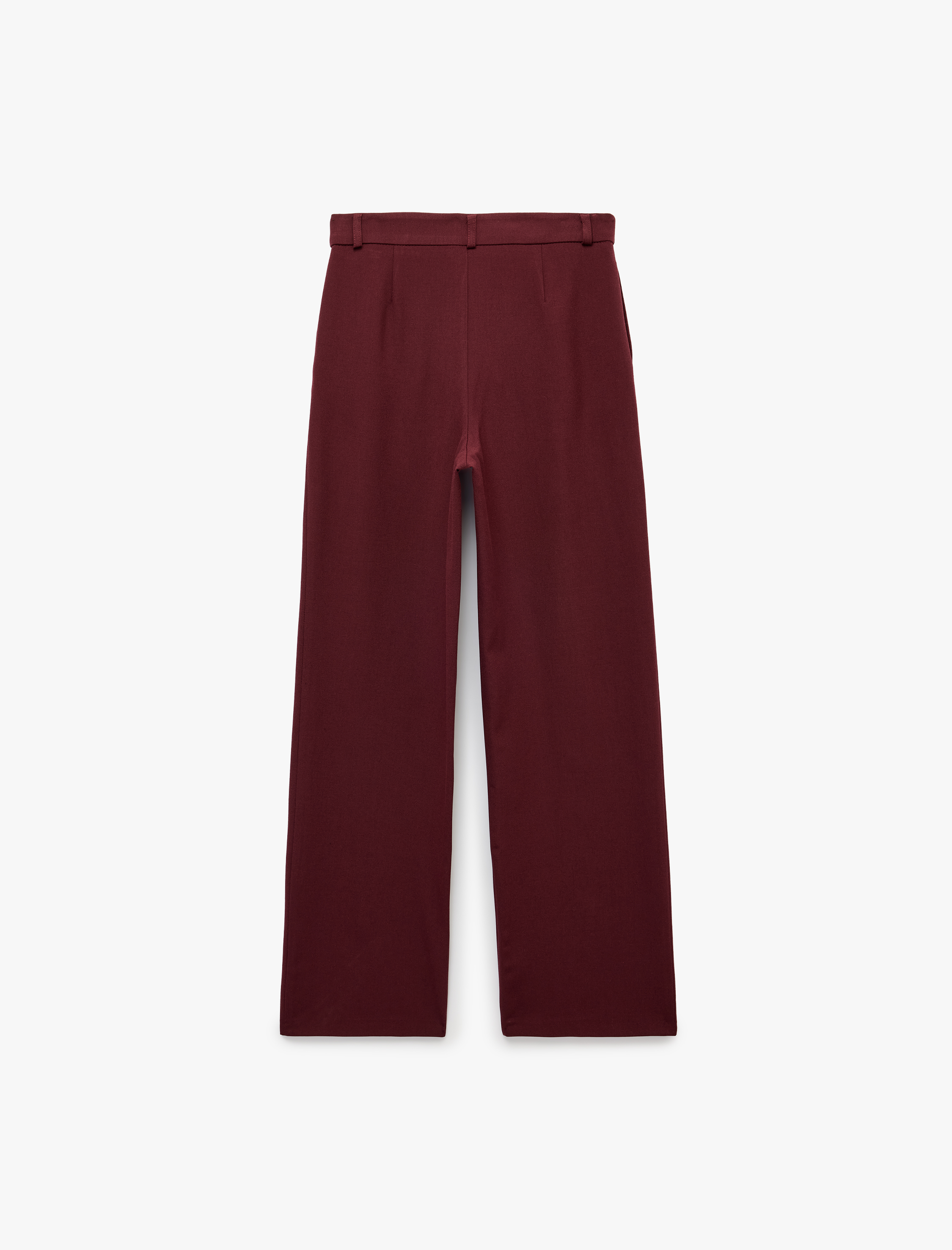   Normal Bel Cepli Regular Fit Viskon Karışımlı Pileli Geniş Paça Pantolon