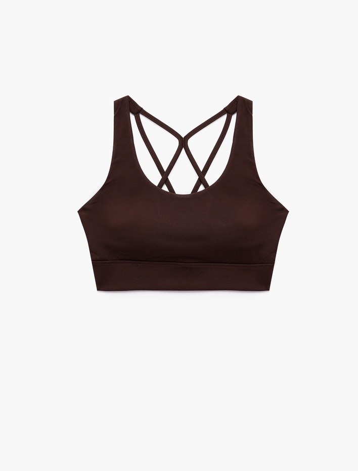  Slim Fit U Yaka Kolsuz Sırt Detaylı Kaplı Sporcu Sütyeni