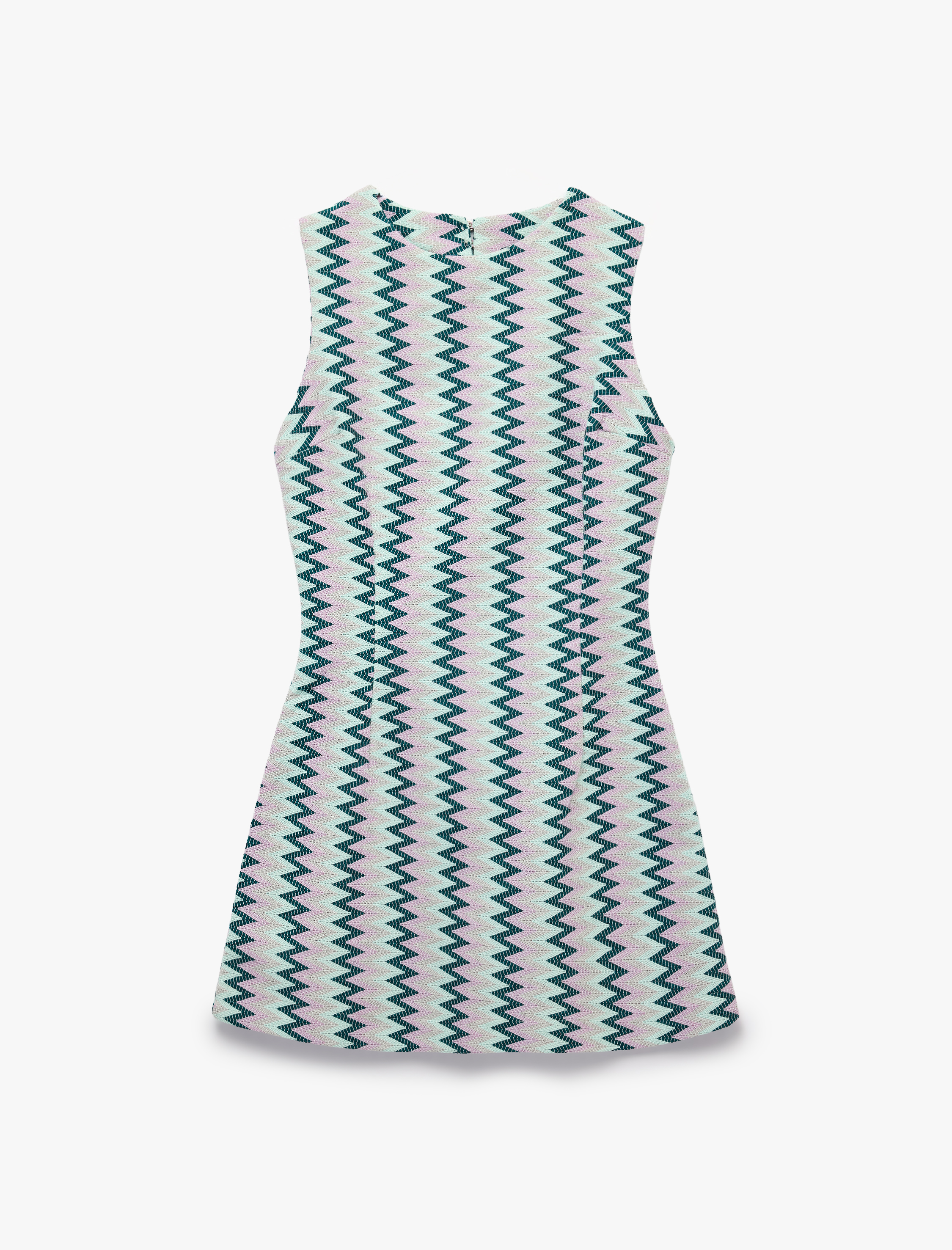   Slim Fit Kolsuz Bisiklet Yaka Geometrik Desenli Bodycon Mini Elbise
