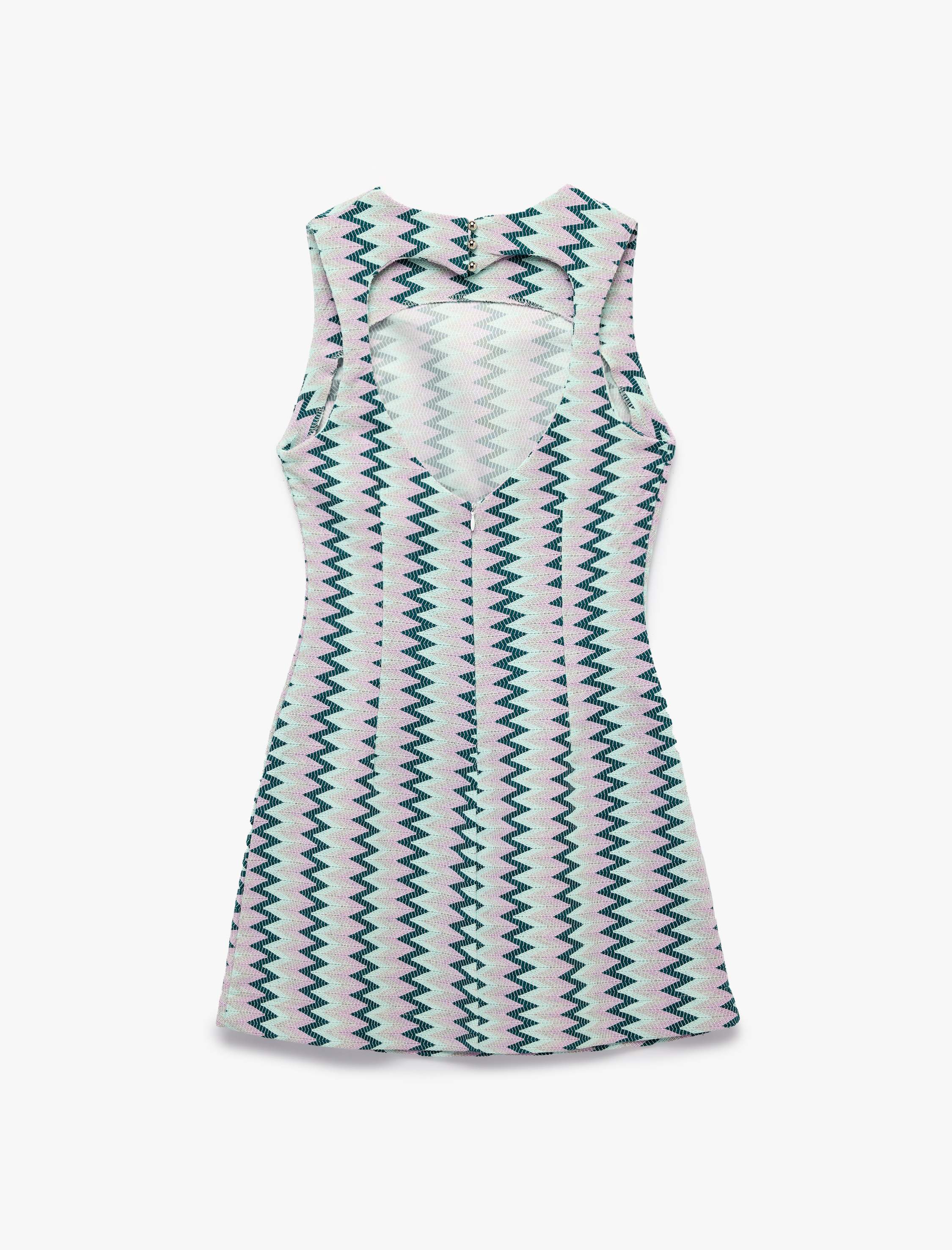   Slim Fit Kolsuz Bisiklet Yaka Geometrik Desenli Bodycon Mini Elbise