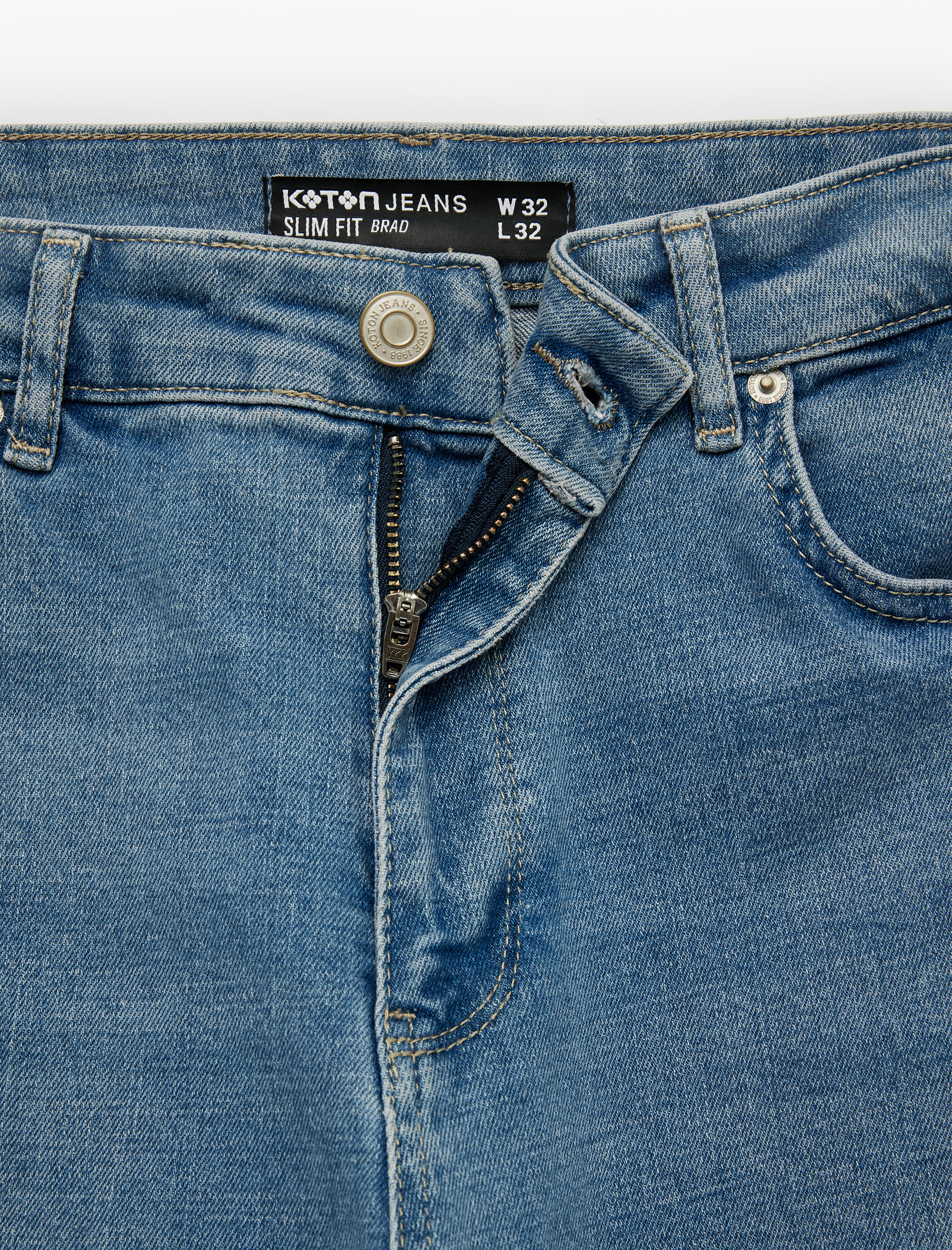   Normal Bel Cepli Pamuklu Slim Fit Jean Pantolon - Brad Jean