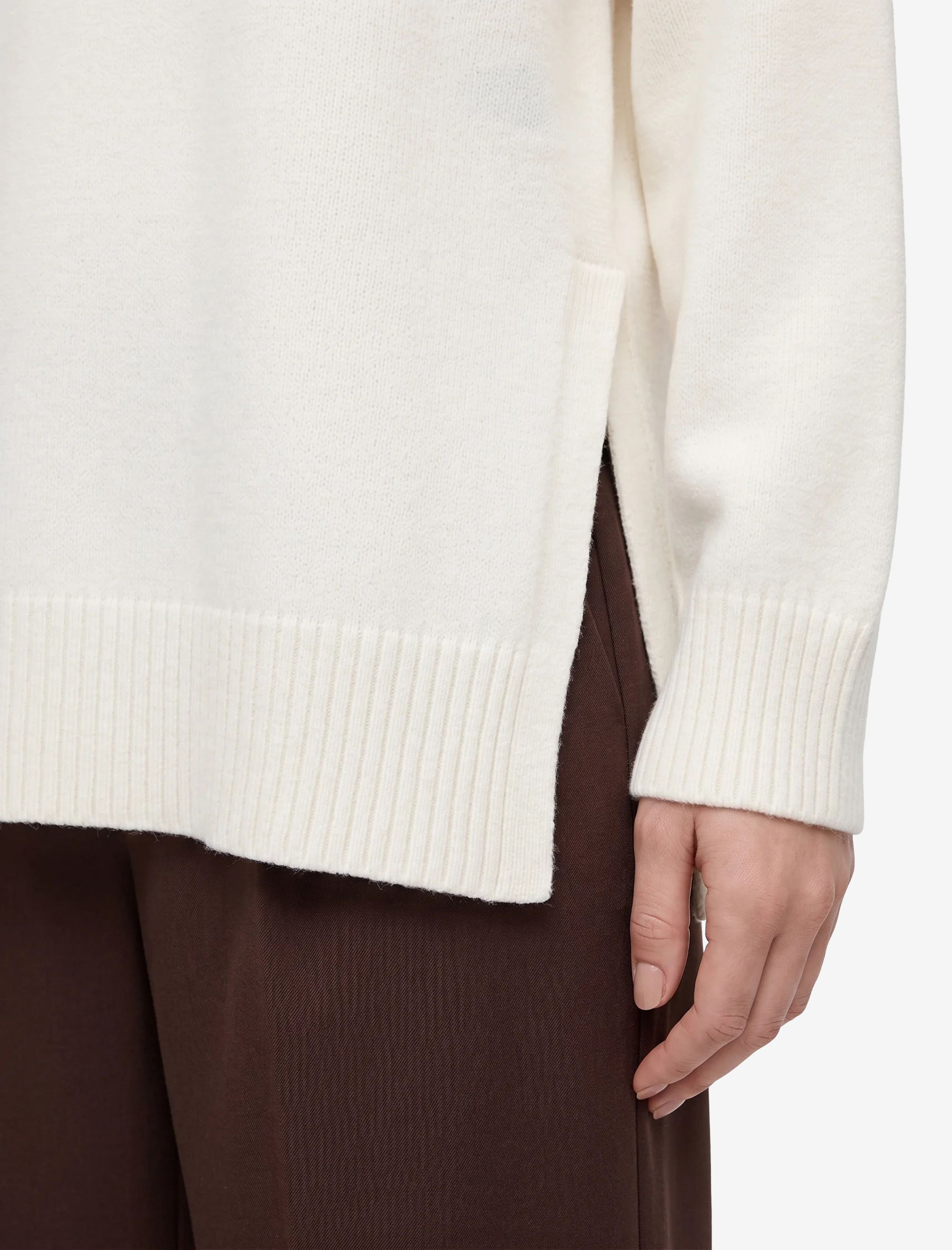   Dik Yaka Uzun Kollu Oversize Triko Tunik