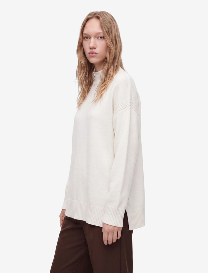 Dik Yaka Uzun Kollu Oversize Triko Tunik
