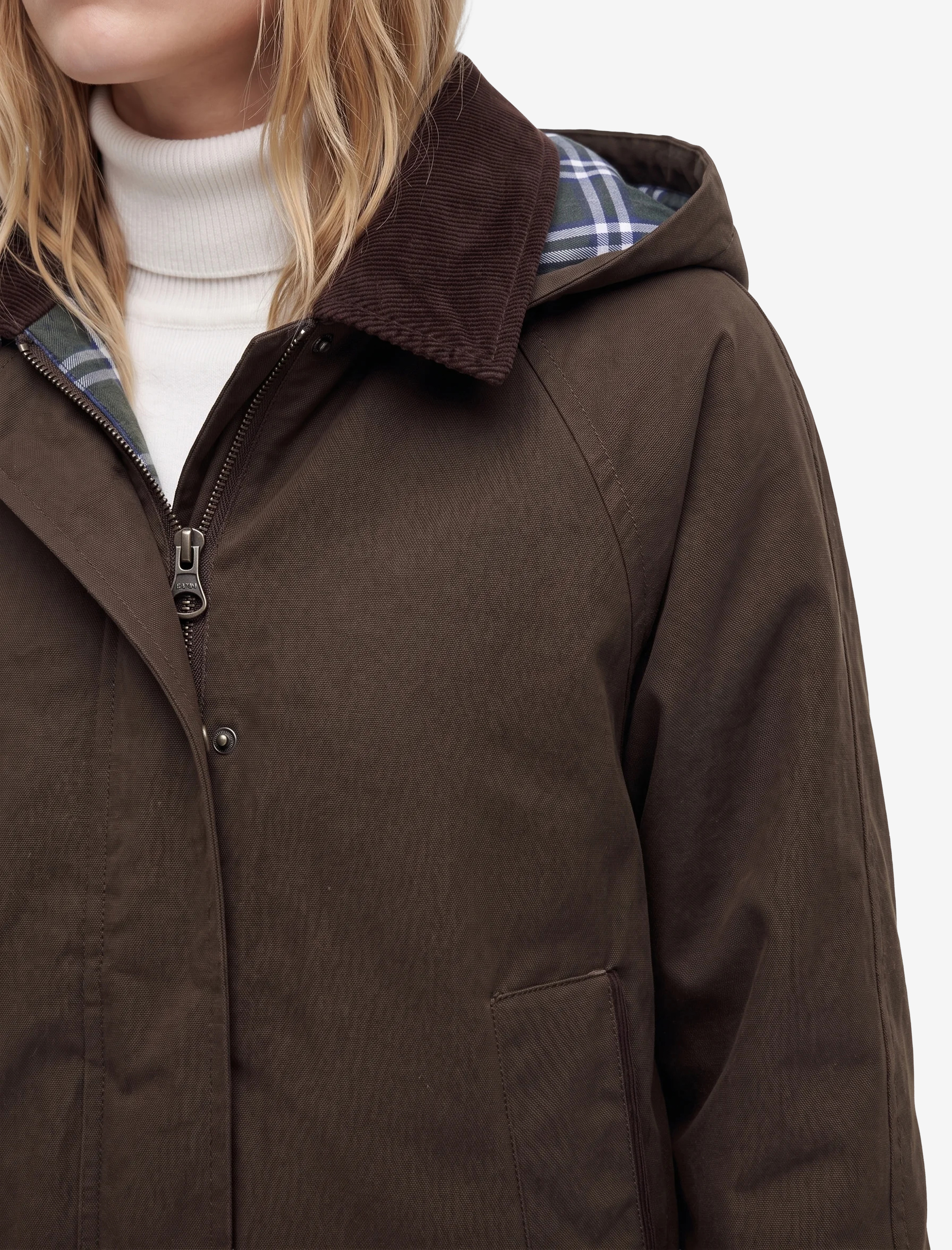  Çıkarılabilir Kapüşonlu Fermuarlı Cepli Gabardin Anorak Ceket
