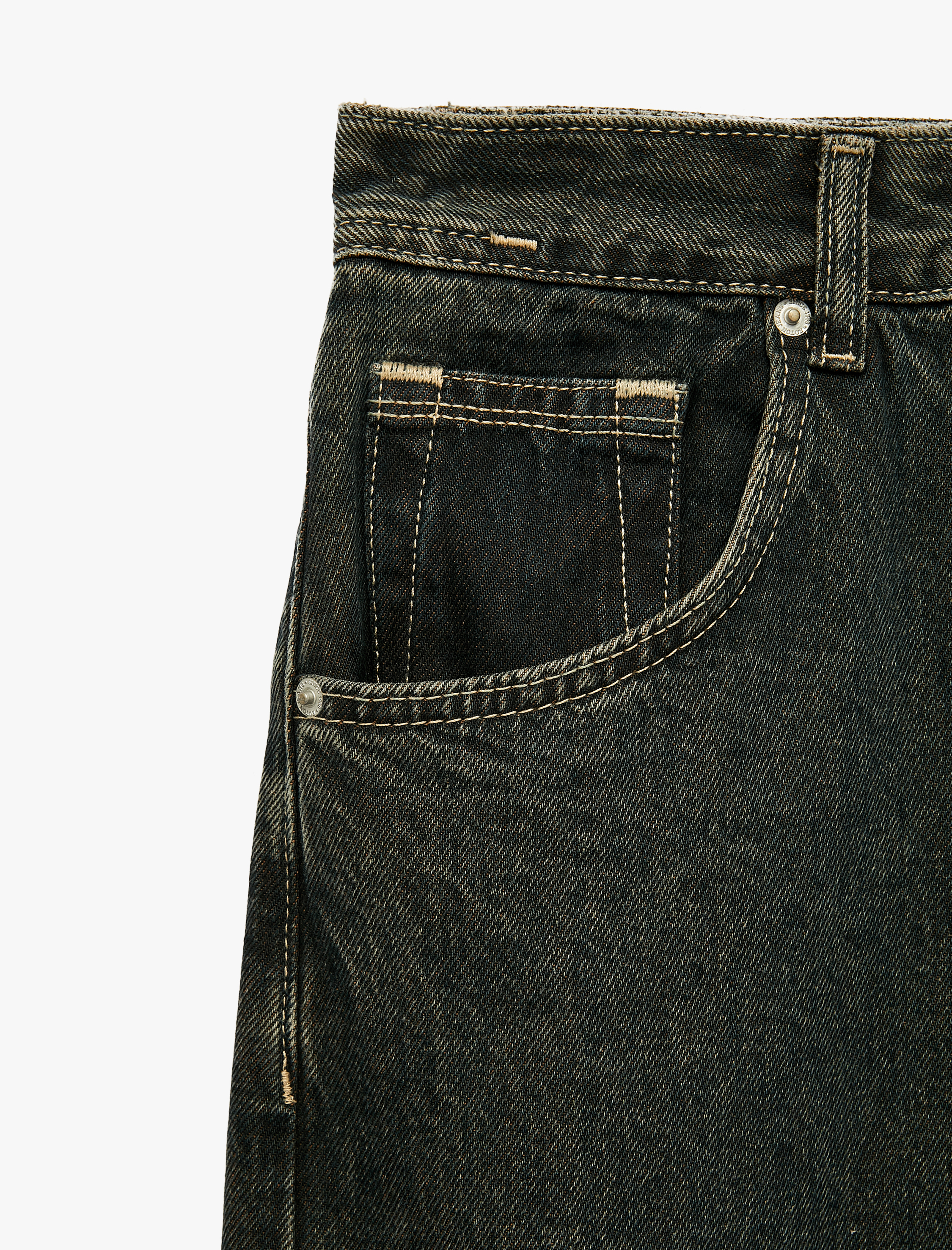   Normal Bel Cepli Pamuklu Bol Super Baggy Jean Pantolon