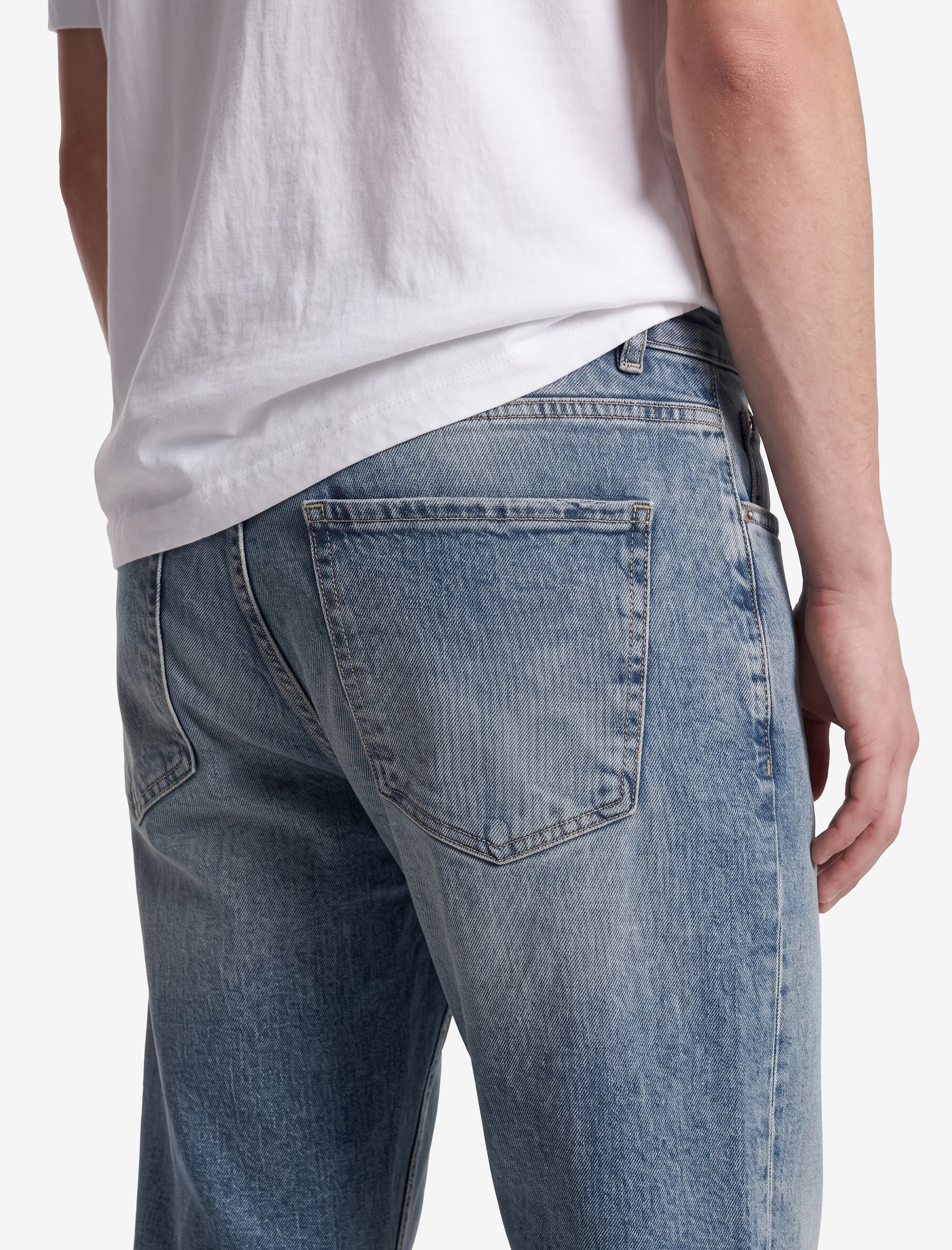 Koton Pamuklu Normal Bel Cepli Düz Paça Denim Pantolon - Tapered Jeans görsel 4