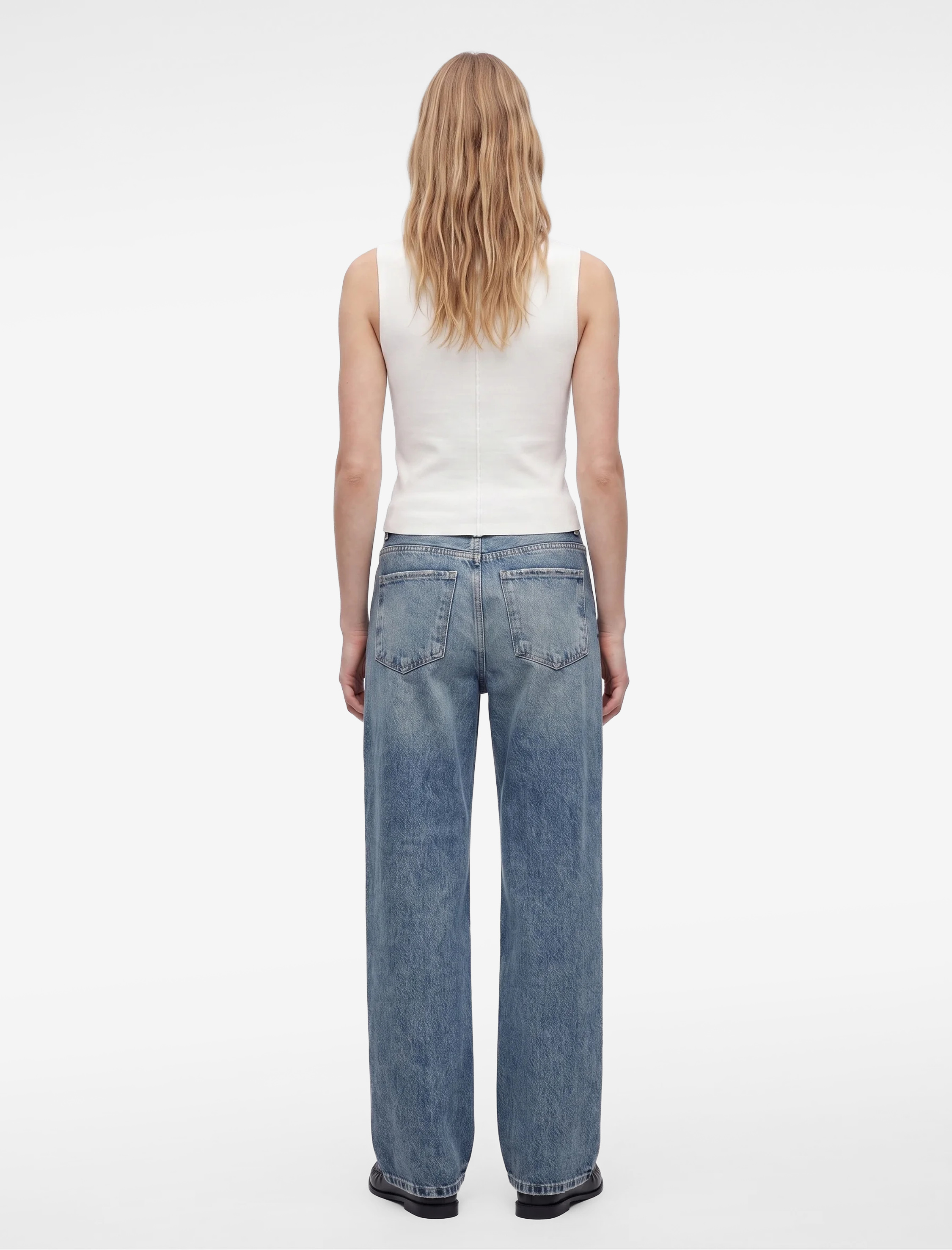 Koton Yıpratma Detaylı Düşük Bel Rahat Kalıp Pamuklu Düz Paça Pantolon - Straight Fit Jean görsel 5