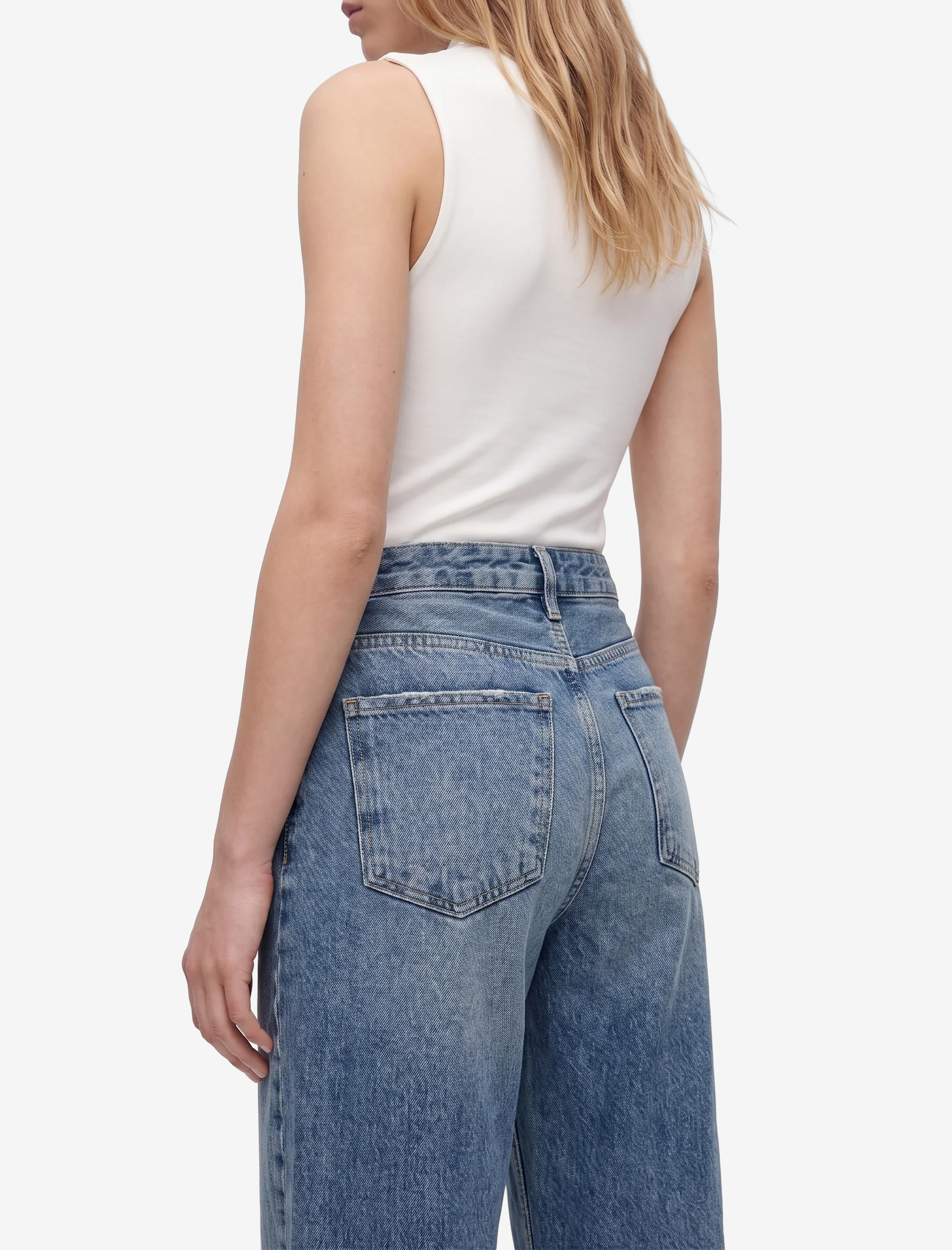 Koton Yıpratma Detaylı Düşük Bel Rahat Kalıp Pamuklu Düz Paça Pantolon - Straight Fit Jean görsel 6