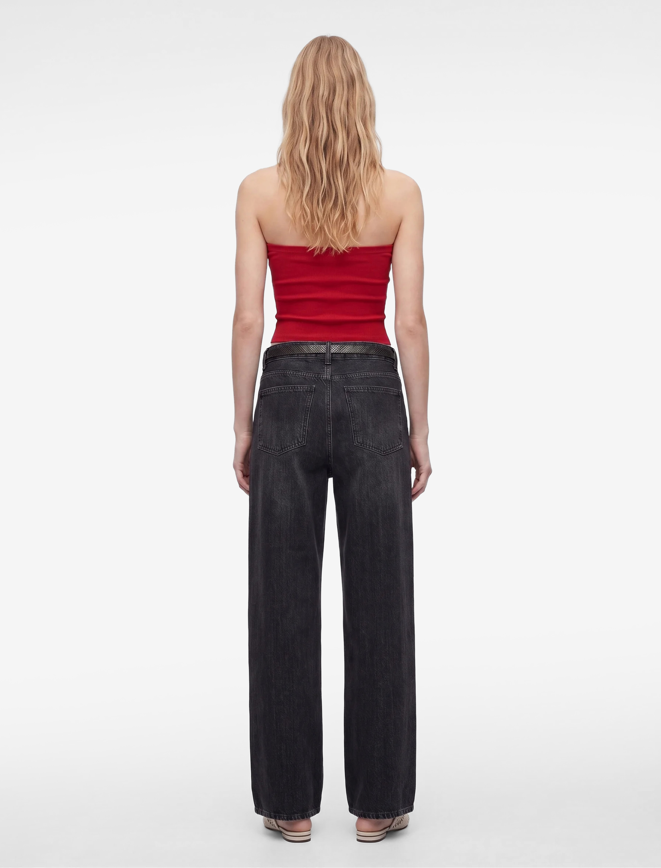 Koton Düğmeli Cep Detaylı Normal Bel Bol Kalıp Denim Pantolon - Loose Straight Fit Jean görsel 4