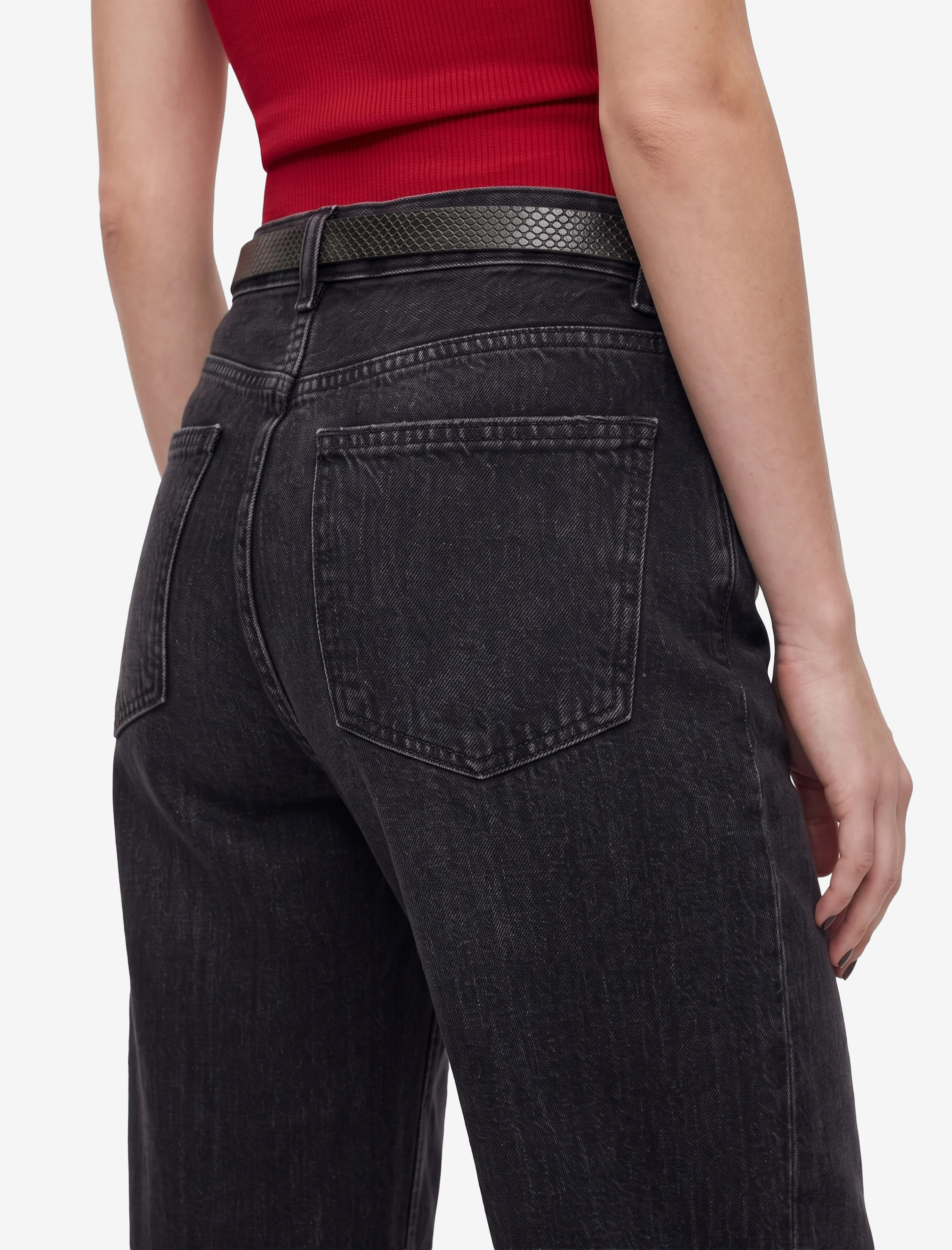 Koton Düğmeli Cep Detaylı Normal Bel Bol Kalıp Denim Pantolon - Loose Straight Fit Jean görsel 5