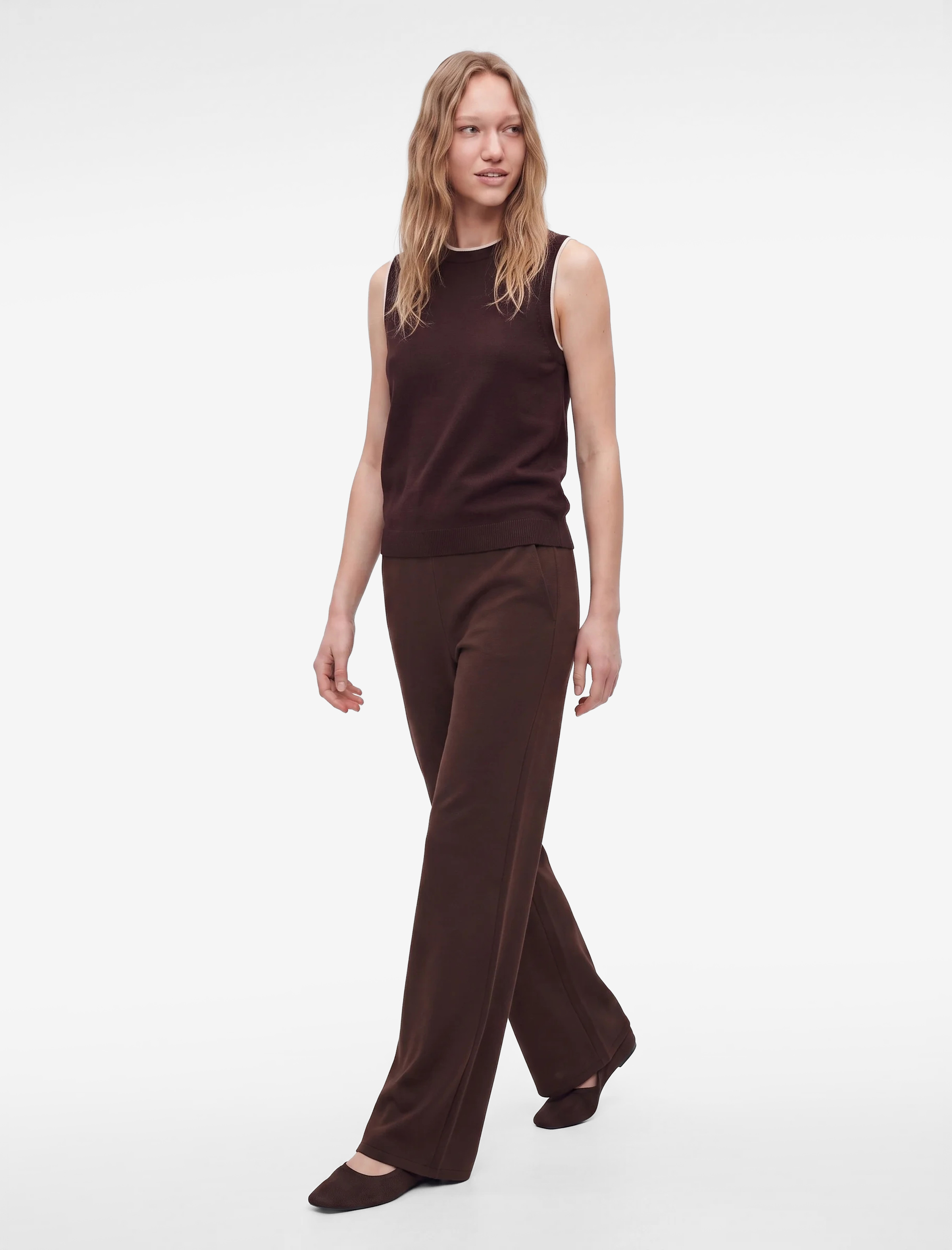 Koton Viskon Regular Fit Normal Bel Geniş Paça Pantolon görsel 3