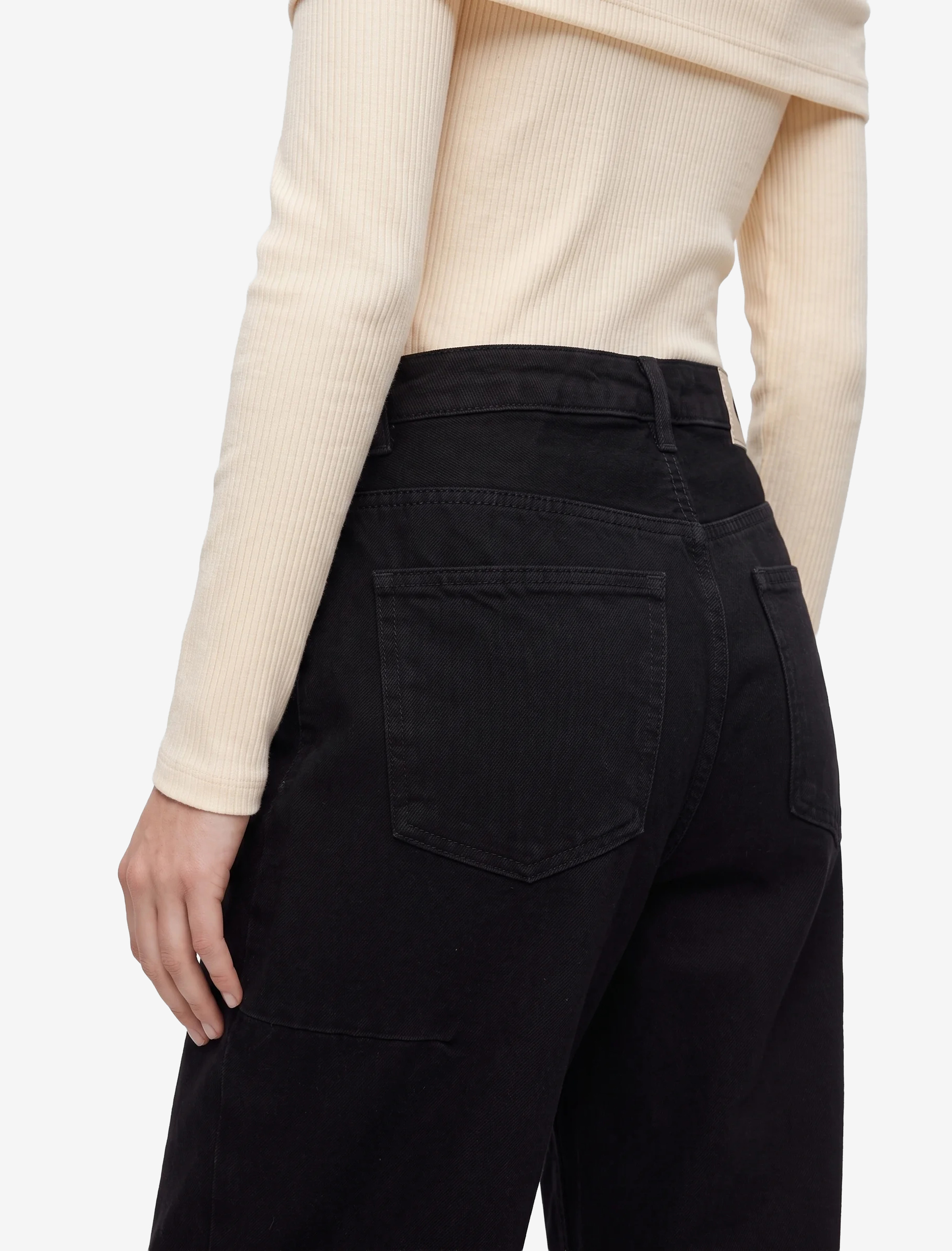 Koton Pamuklu Normal Paça Cepli Düğmeli Balon Denim Pantolon - Balloon Fit Jean görsel 4